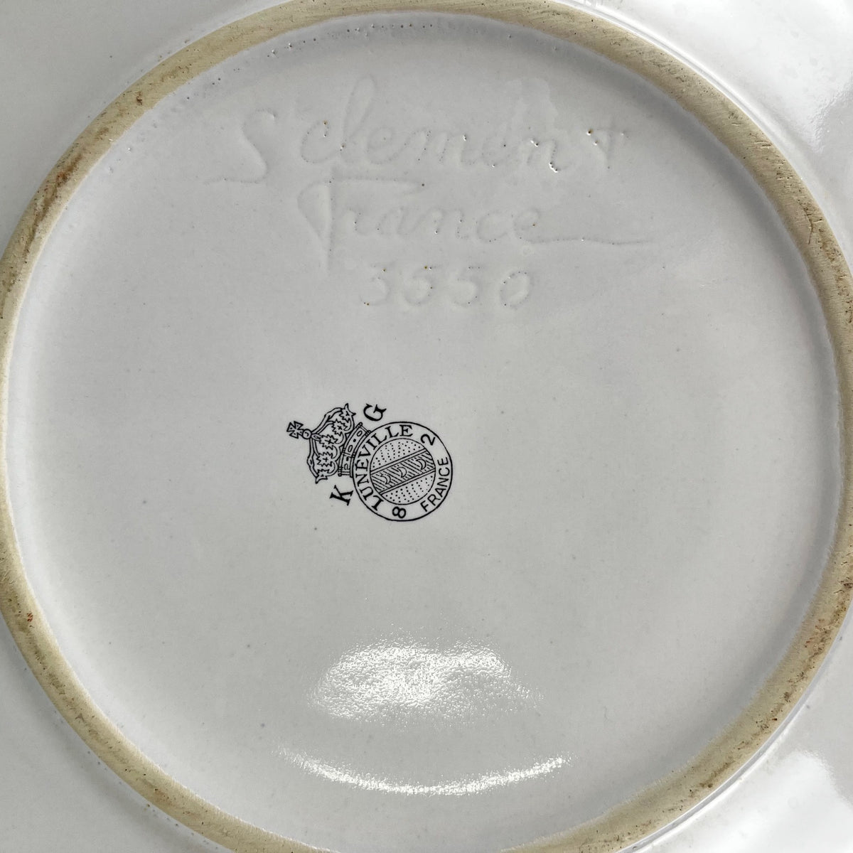 Square salad bowl, Réverbère model by KG Lunéville, rose pattern