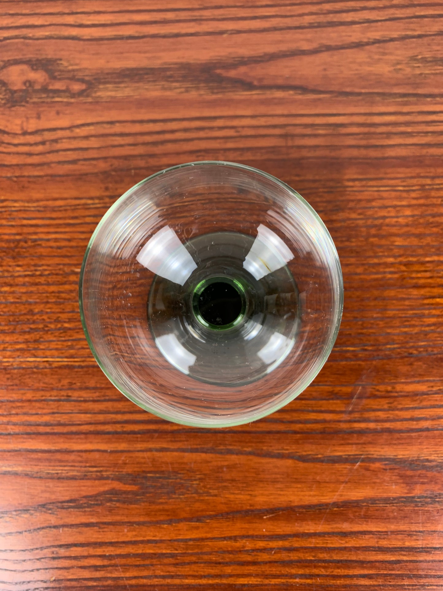 Set of 6 vintage green stemmed glasses