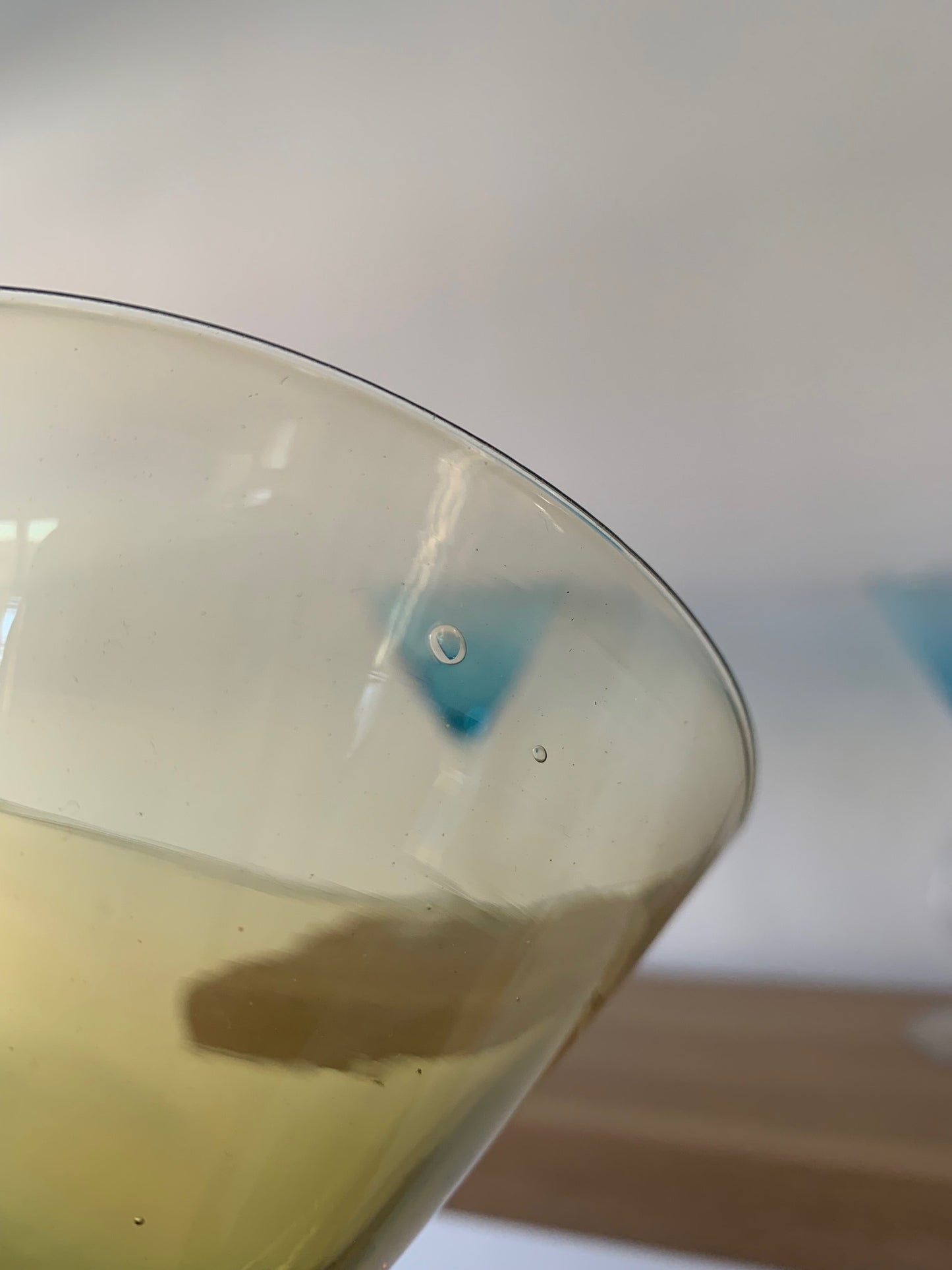 Set of 4 multi-colored dancing cocktail glasses, 1990