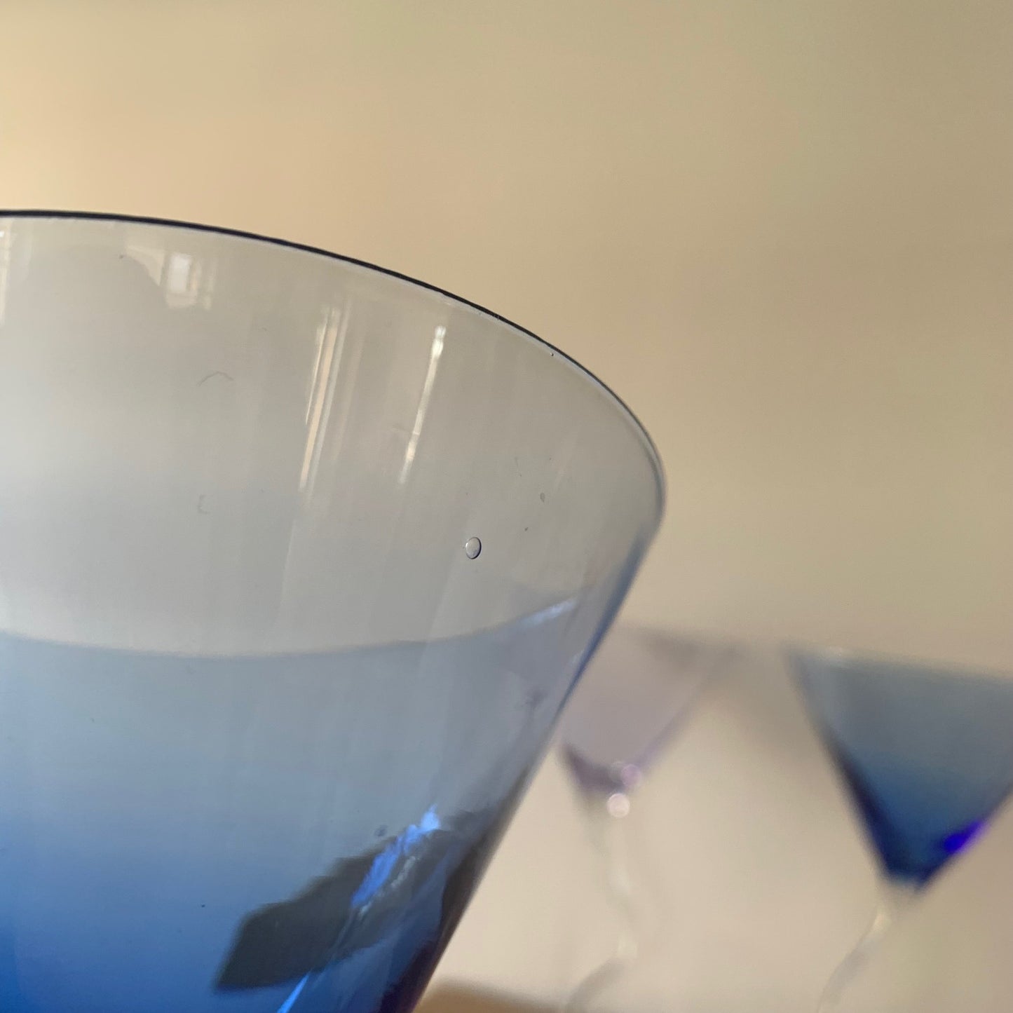 Set of 6 multi-colored dancing cocktail glasses, 1990