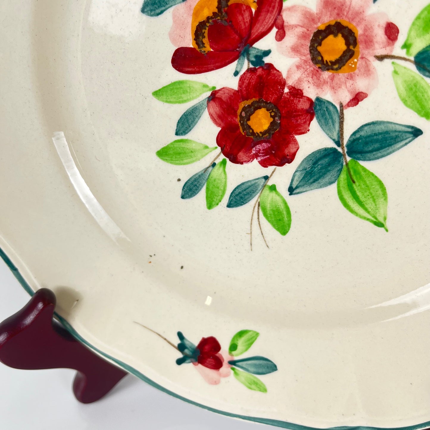 Set de 4 assiettes plates Sarreguemines "Amazonas" fin XIXe-Début XXe