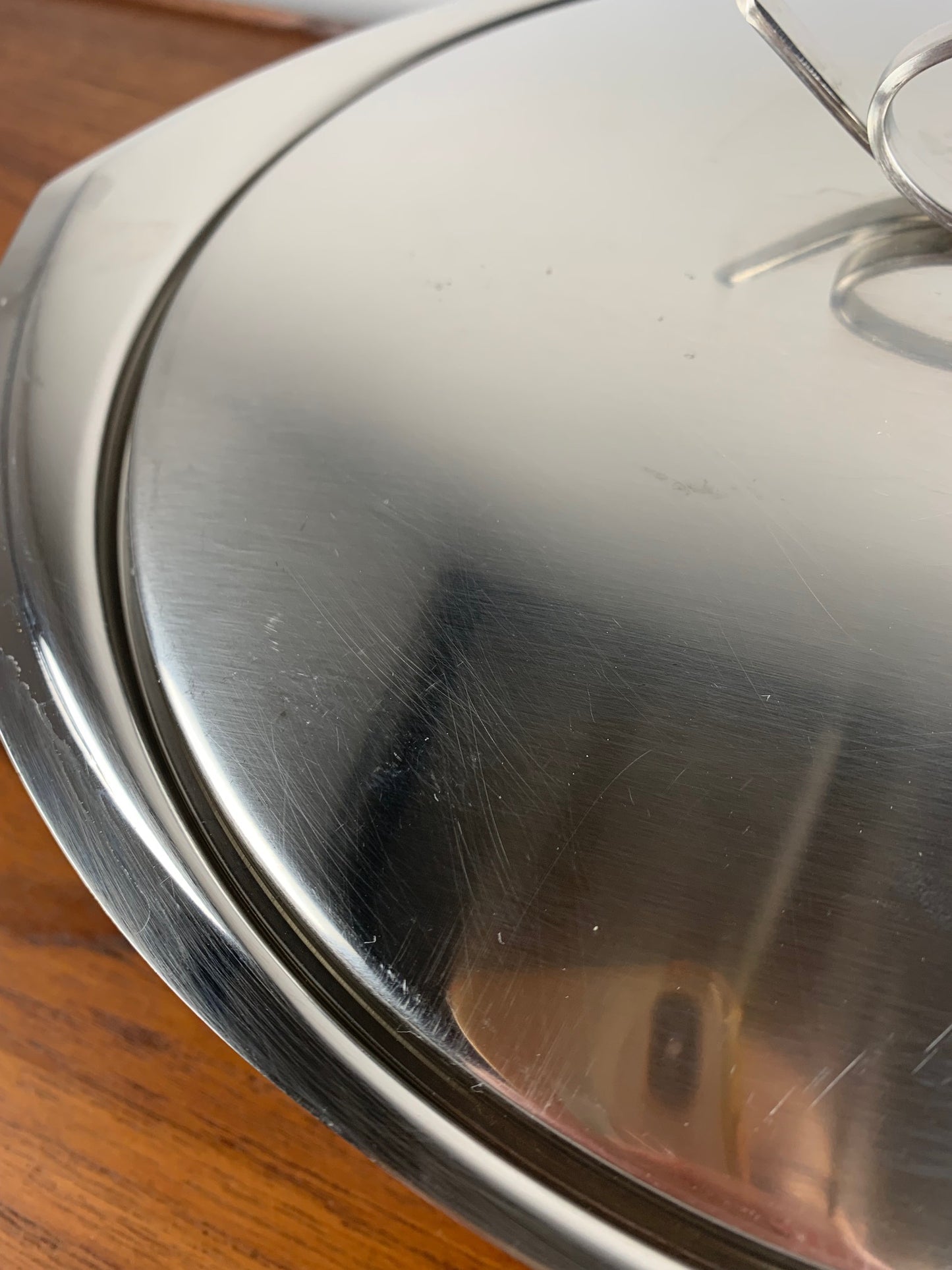 Vintage stainless steel soup tureen, 1970