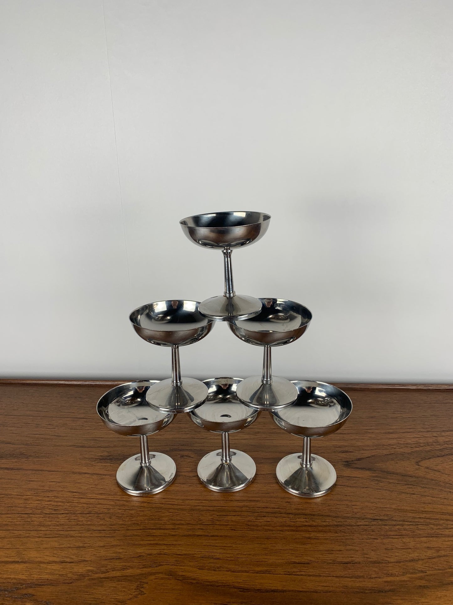 Set of 6 stainless steel ice cream cups