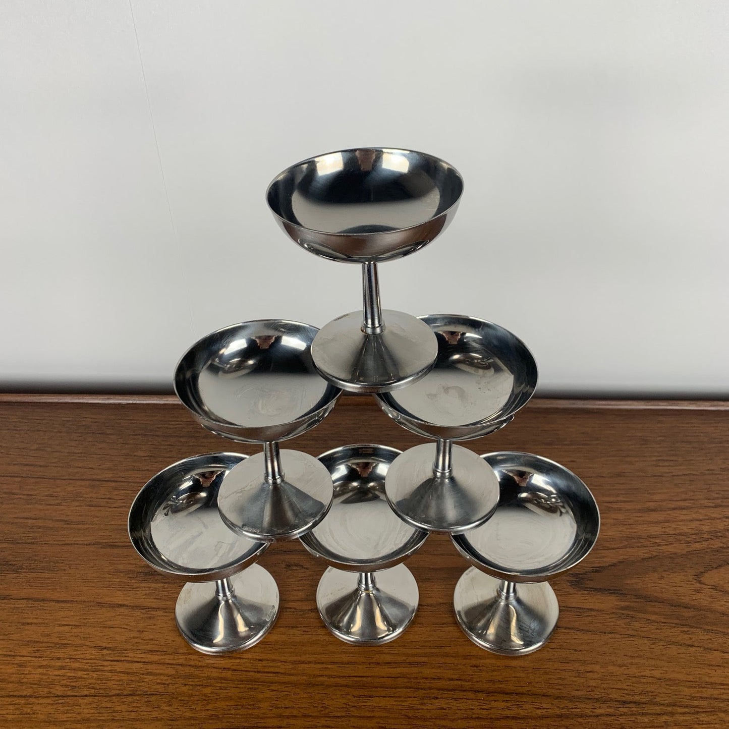 Set of 6 stainless steel ice cream cups