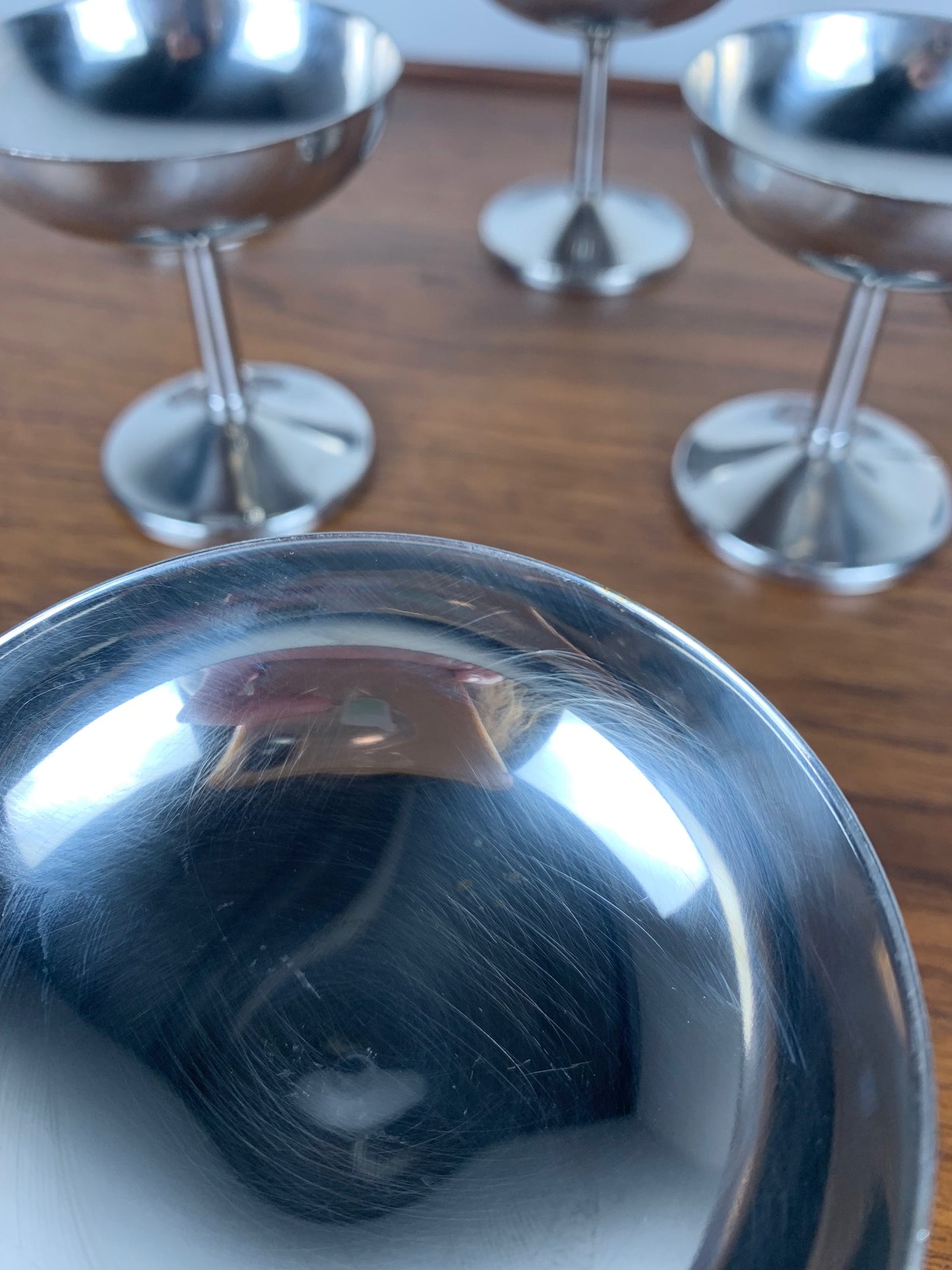 Set of 6 stainless steel ice cream cups