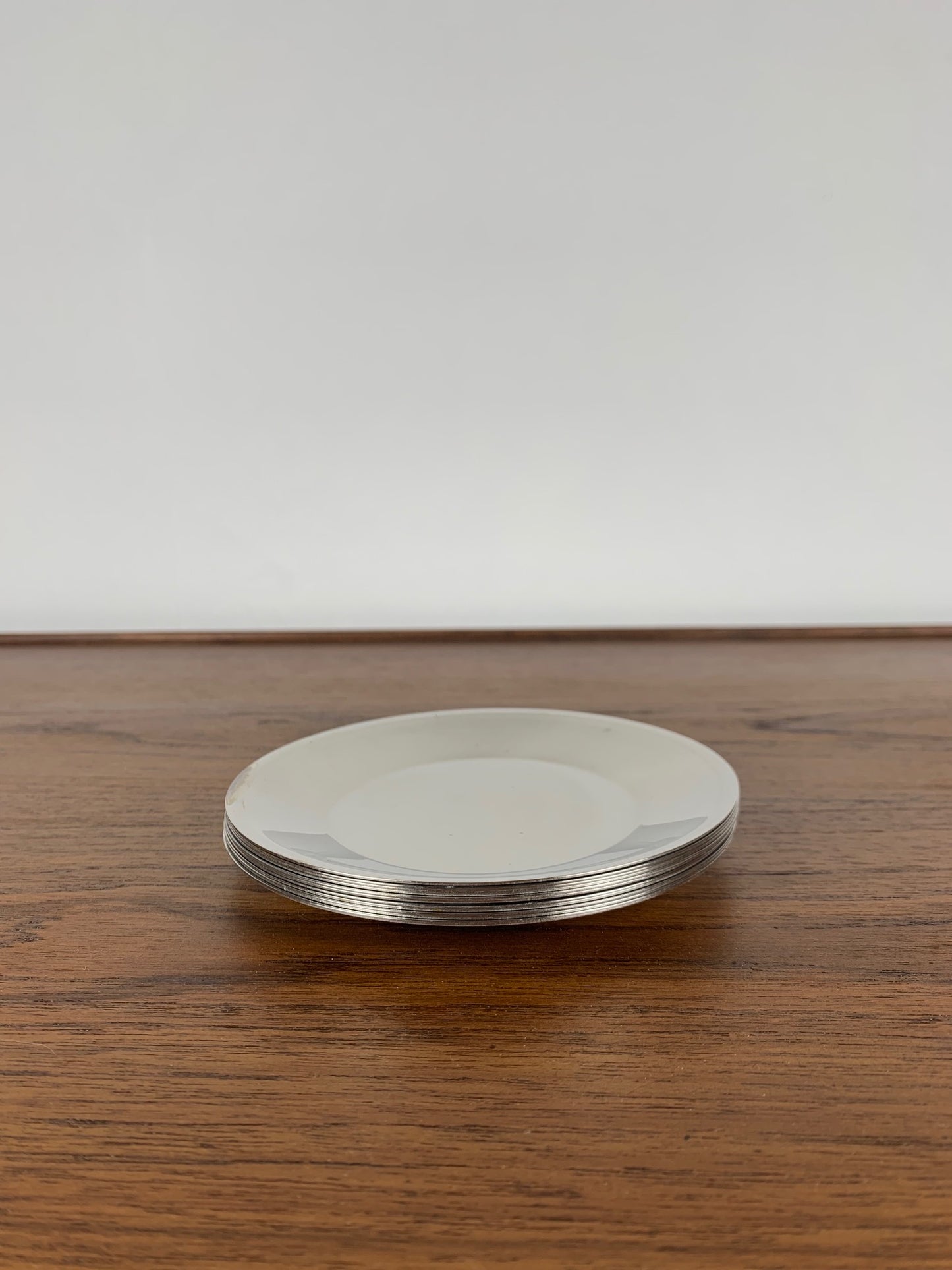 Set of 6 FACIX stainless steel dessert plates, Italy