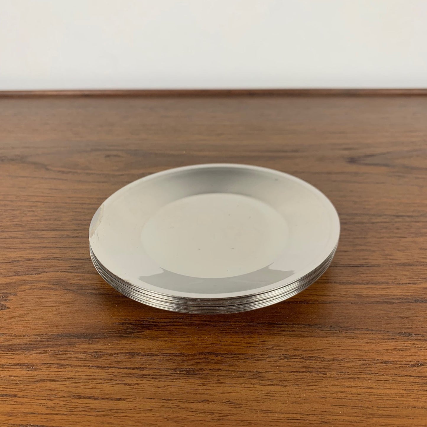 Set of 6 FACIX stainless steel dessert plates, Italy