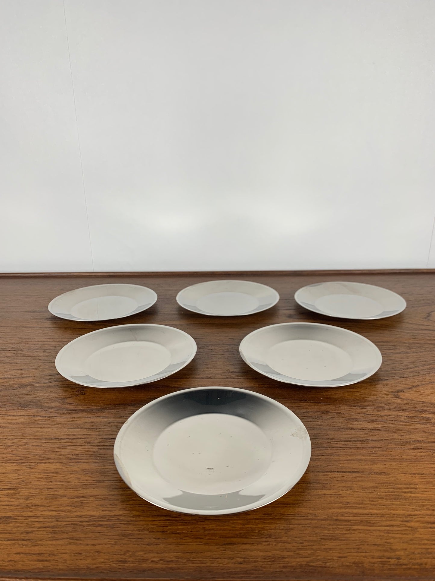 Set of 6 FACIX stainless steel dessert plates, Italy