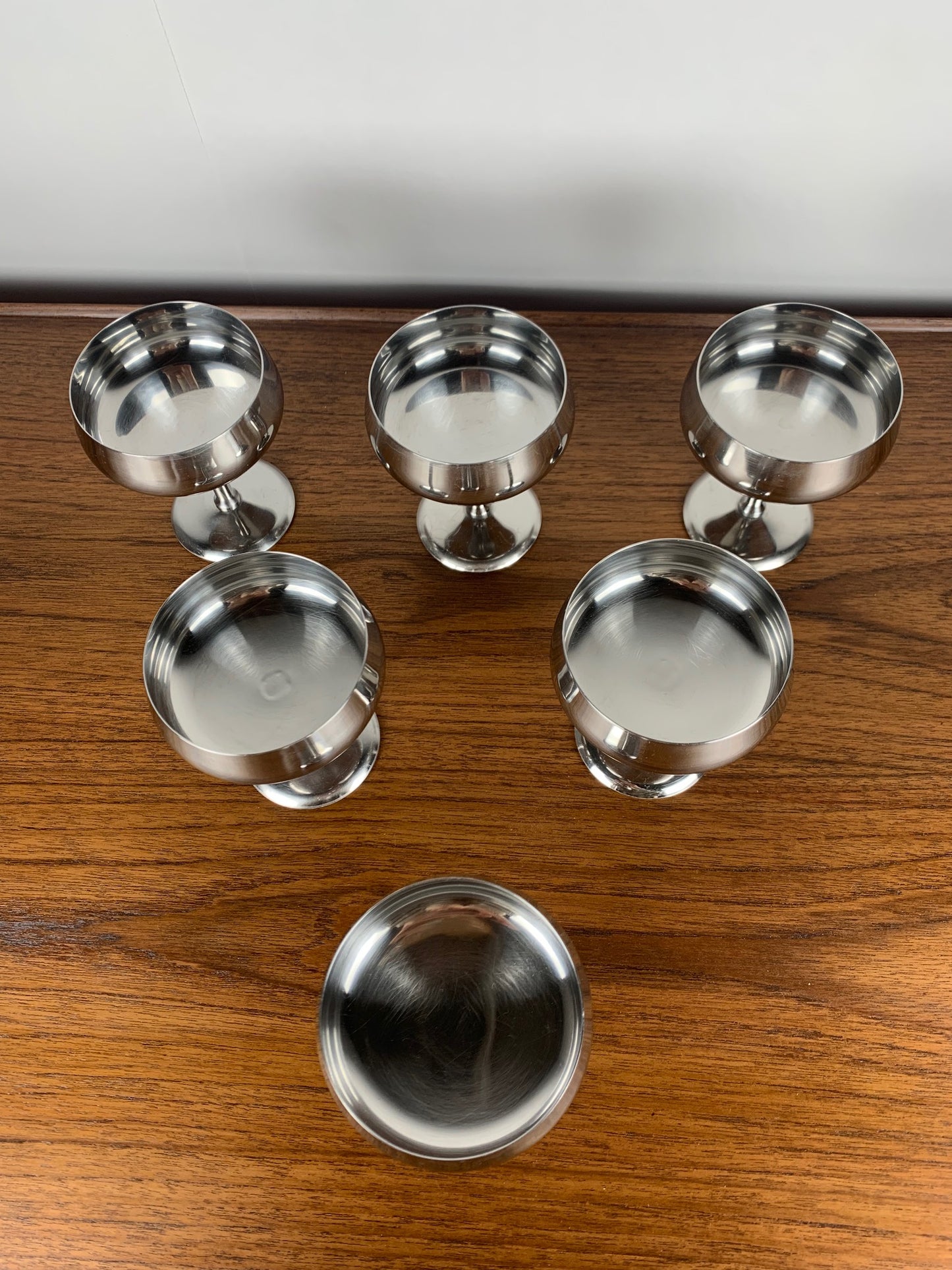 Lot de 6 coupe à dessert en inox bord haut
