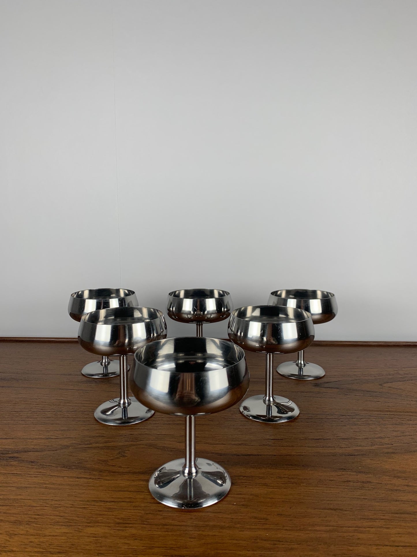 Lot de 6 coupe à dessert en inox bord haut