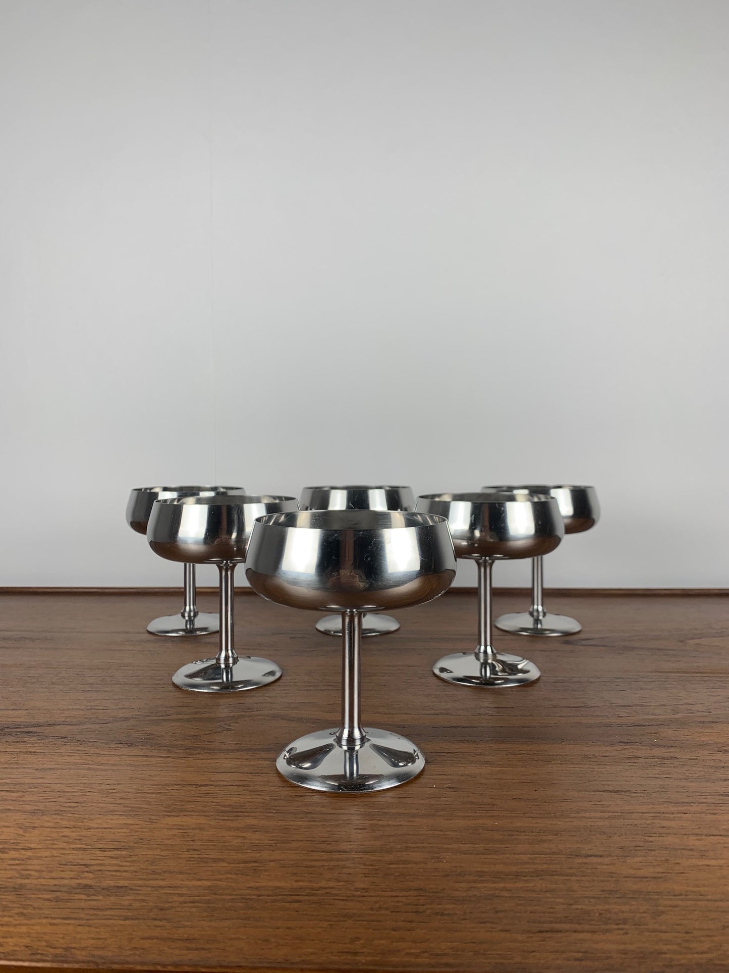 Lot de 6 coupe à dessert en inox bord haut