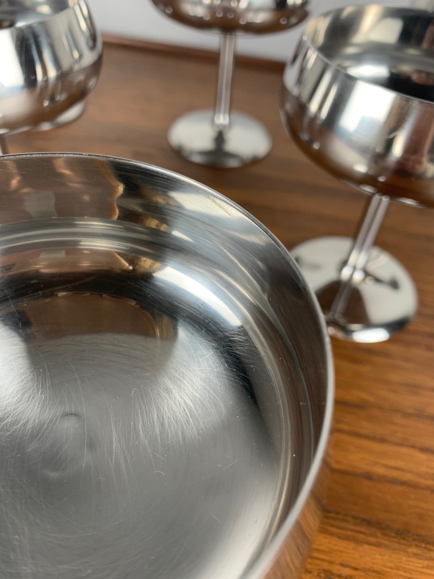 Lot de 6 coupe à dessert en inox bord haut