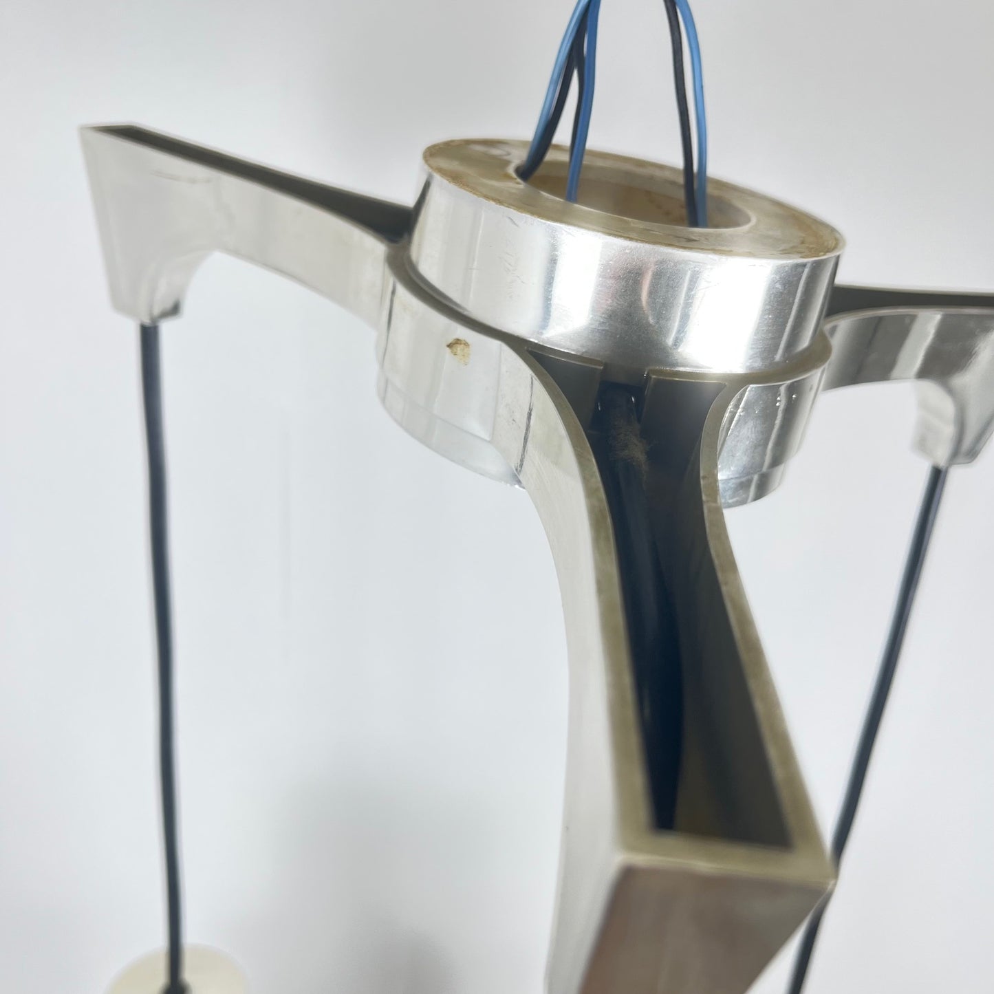Three-light cascade pendant lamp, glass, 1970