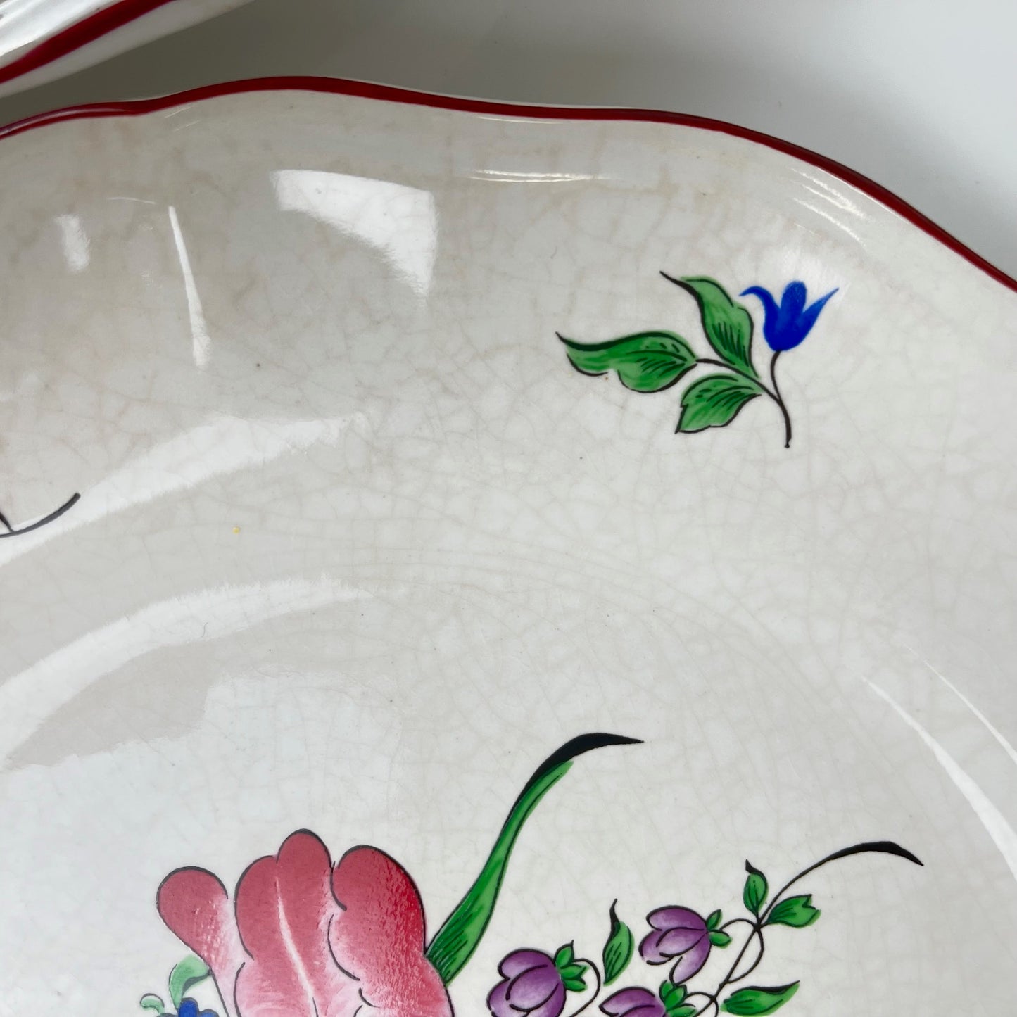 Set de 6 assiettes plates KG Lunéville, modèle Réverbère, B.E