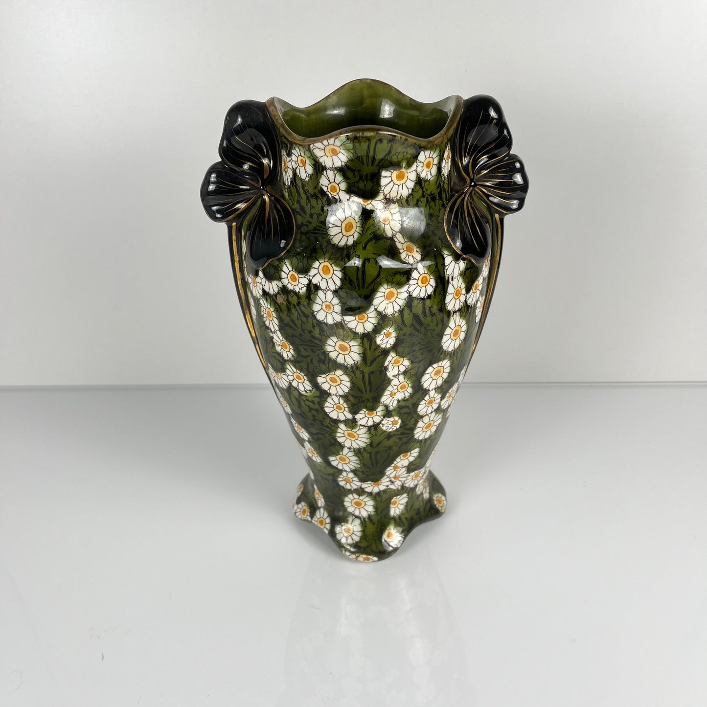 Vase Art nouveau KG Lunéville, motif fleurs, Fin XIXe-Début XXe