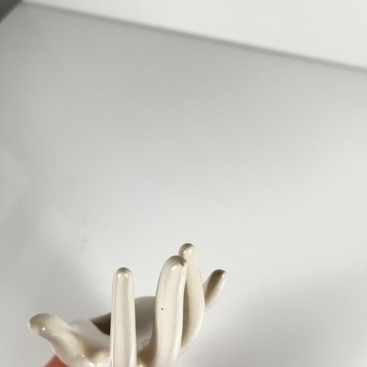 White porcelain soliflore vase/ring holder