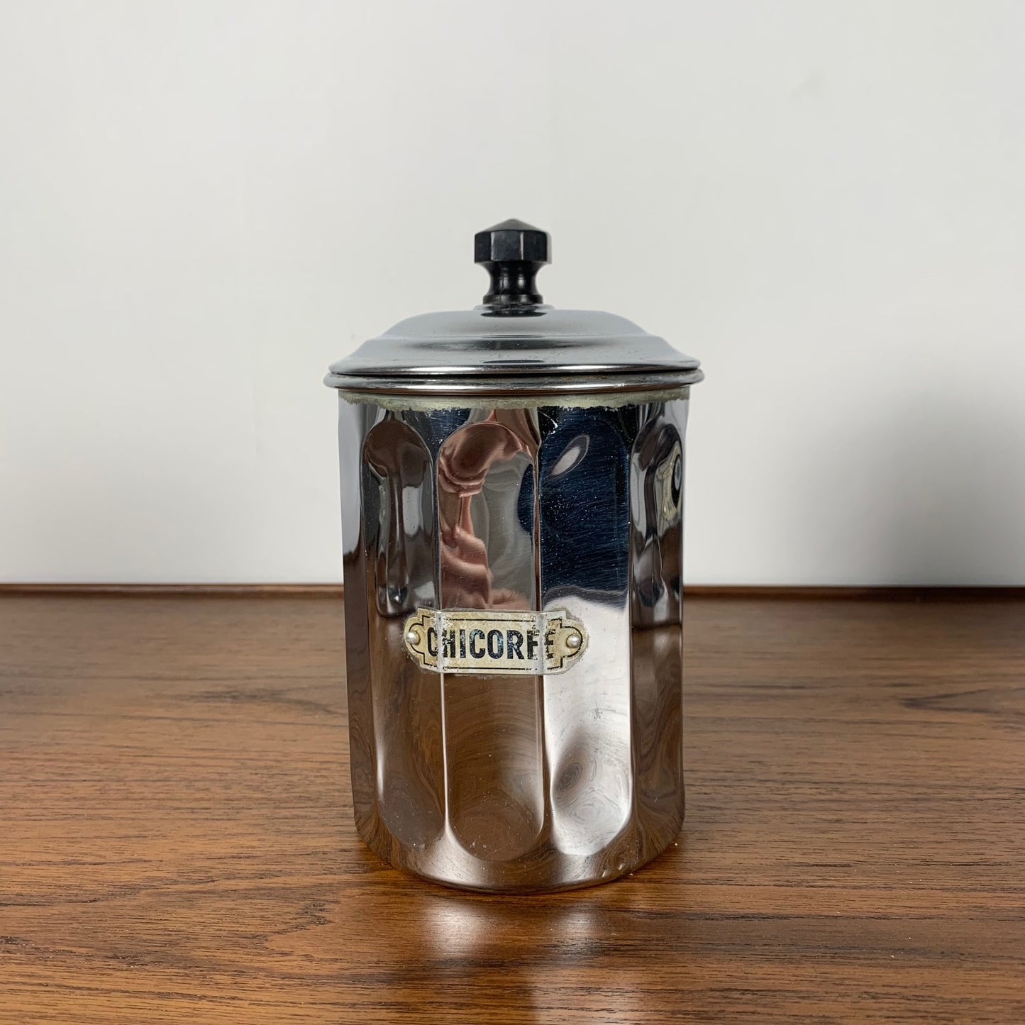 Set of 4 1950s chrome-plated copper storage jars, DAB