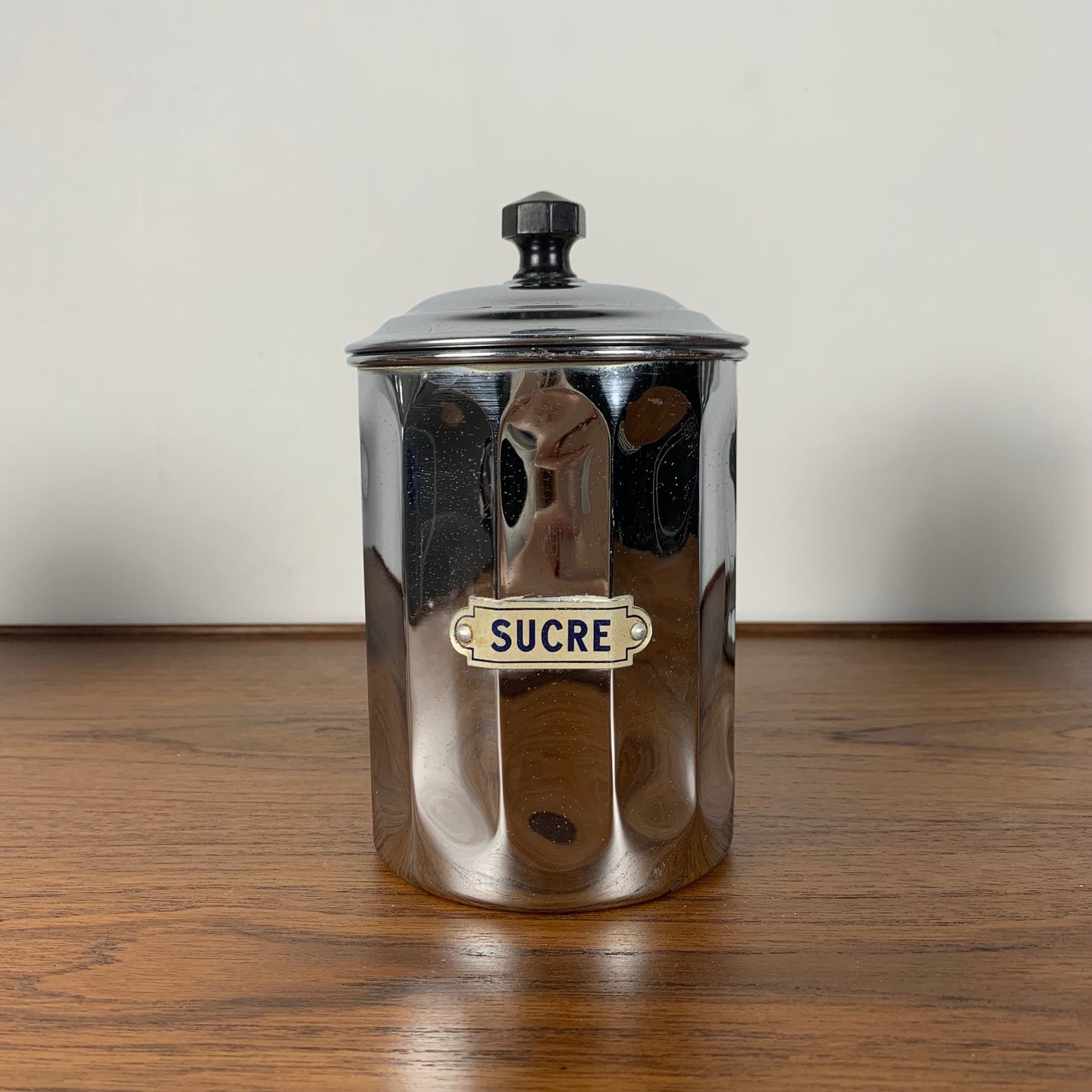 Set of 4 1950s chrome-plated copper storage jars, DAB