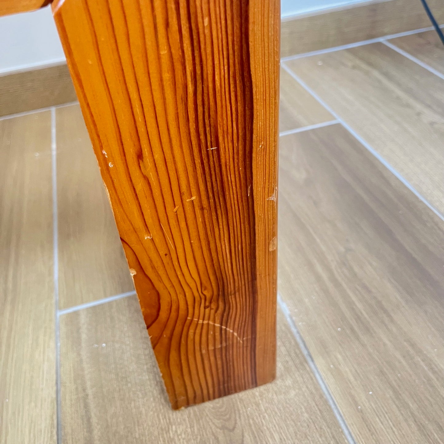 Coffee table in pine with a smoked glass top, 1970/80