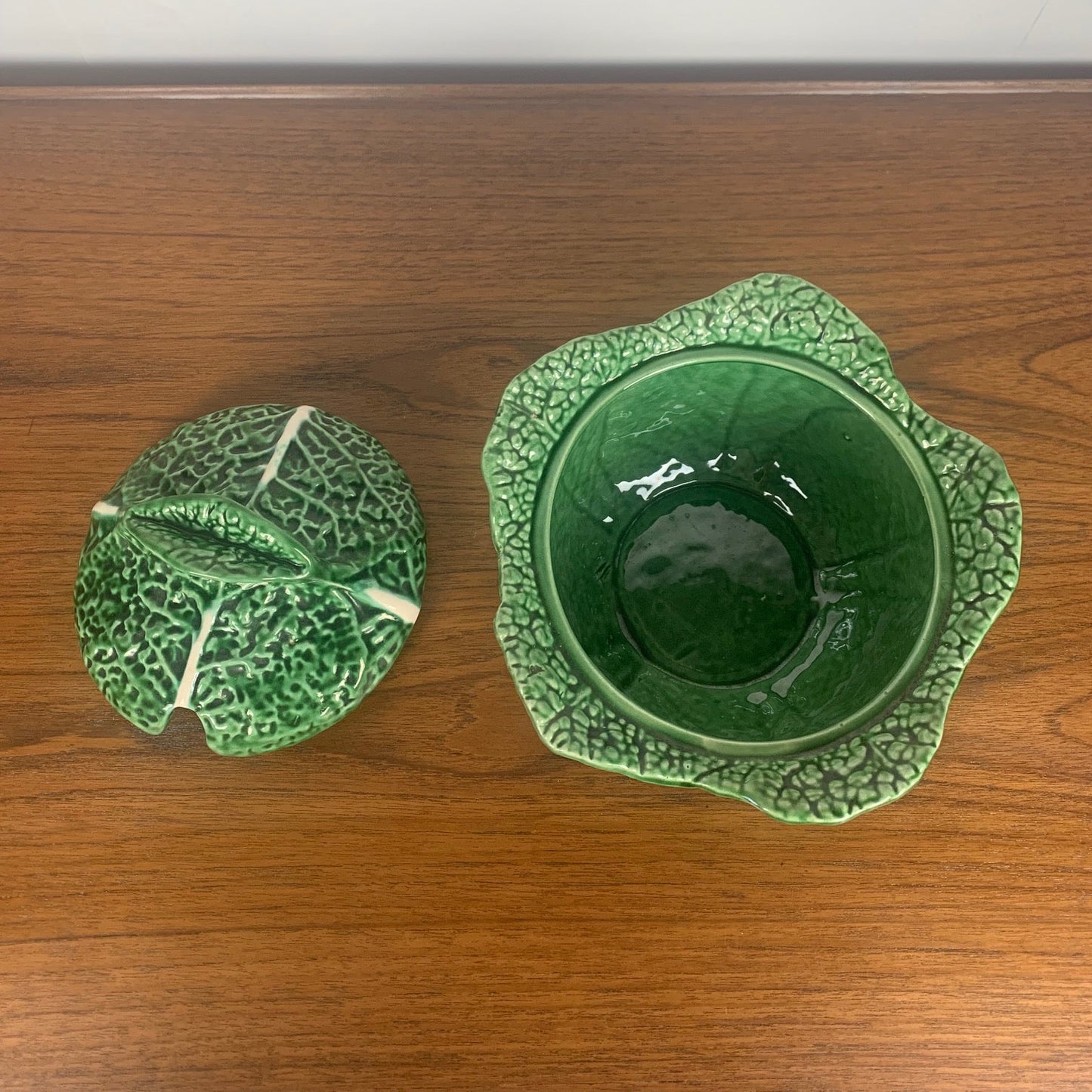 Green cabbage ceramic soup tureen, 1970/80