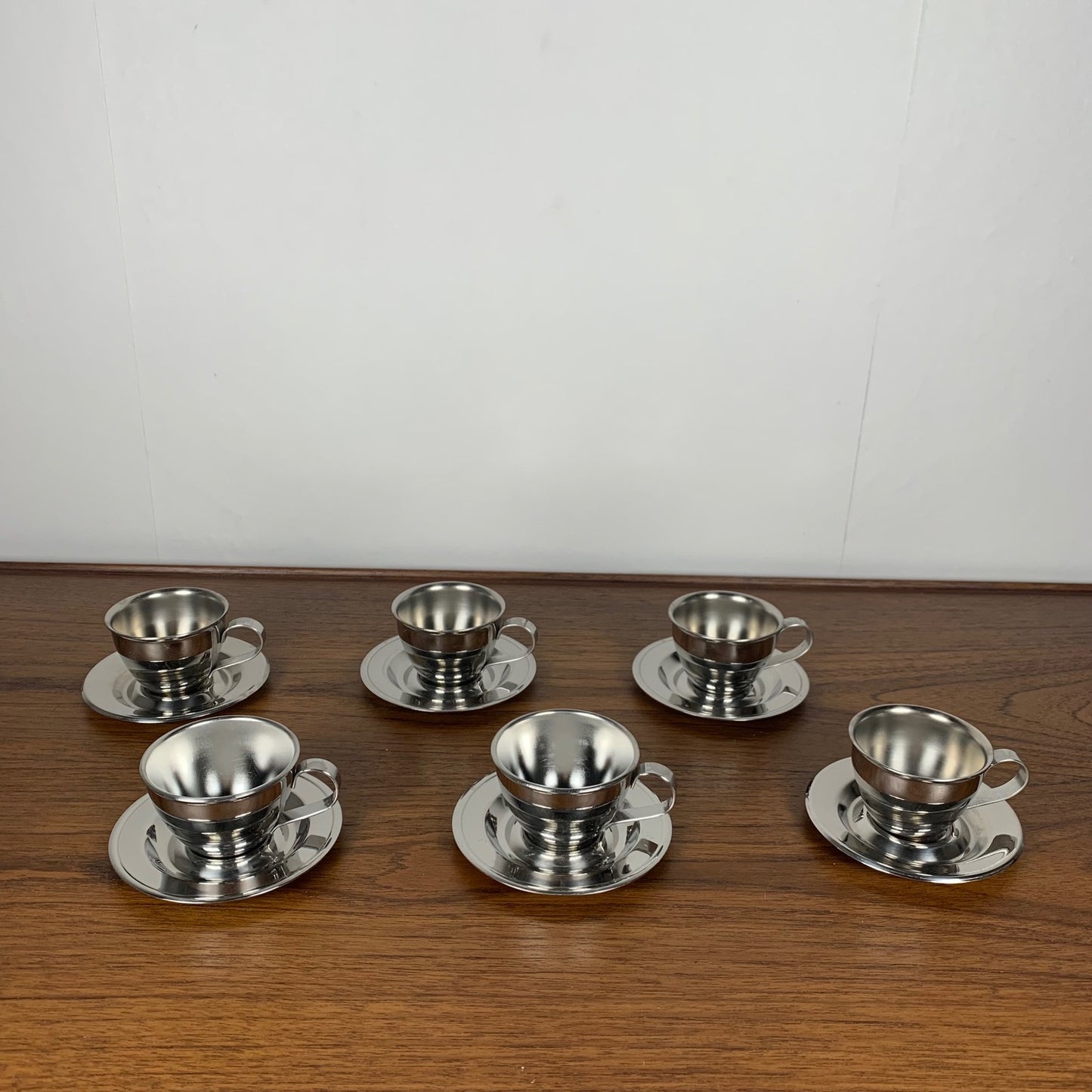 Lot de tasse à café vintage en inox , 1970