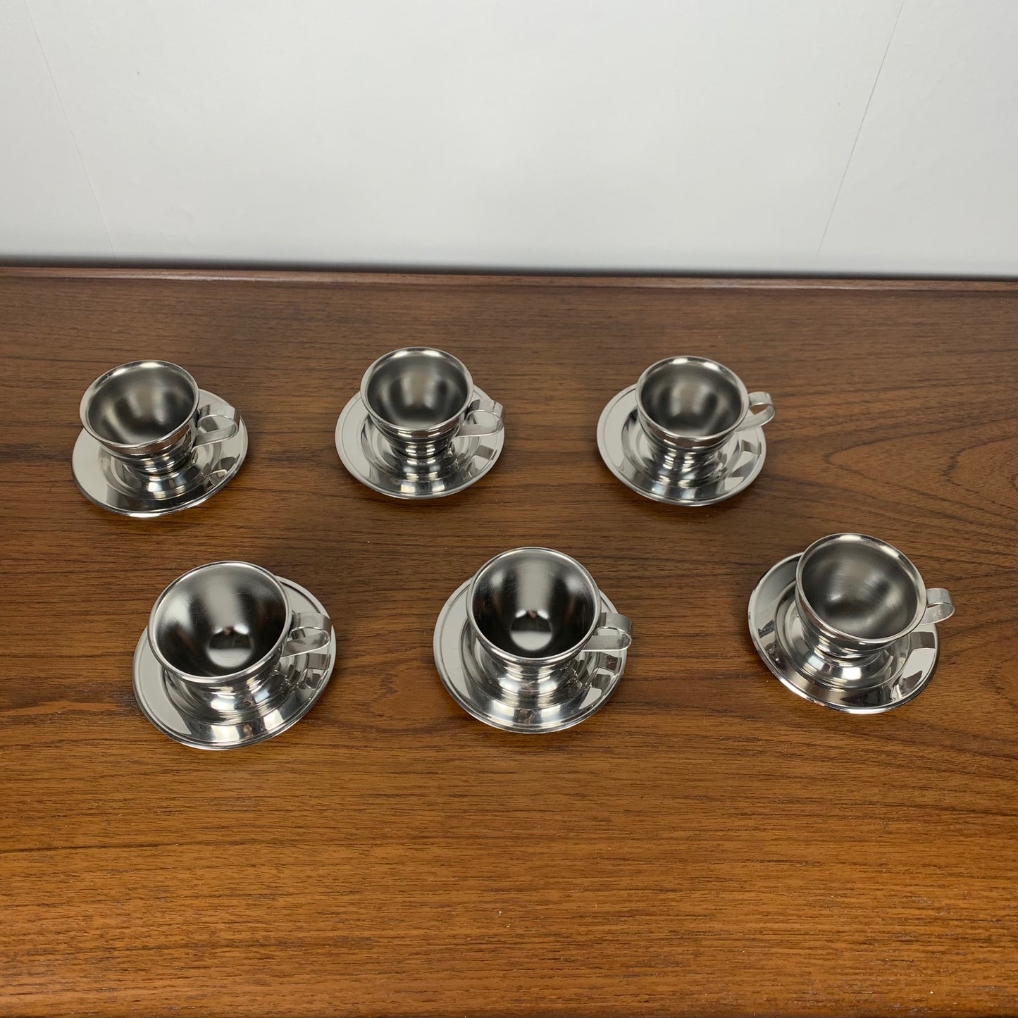 Lot de tasse à café vintage en inox , 1970