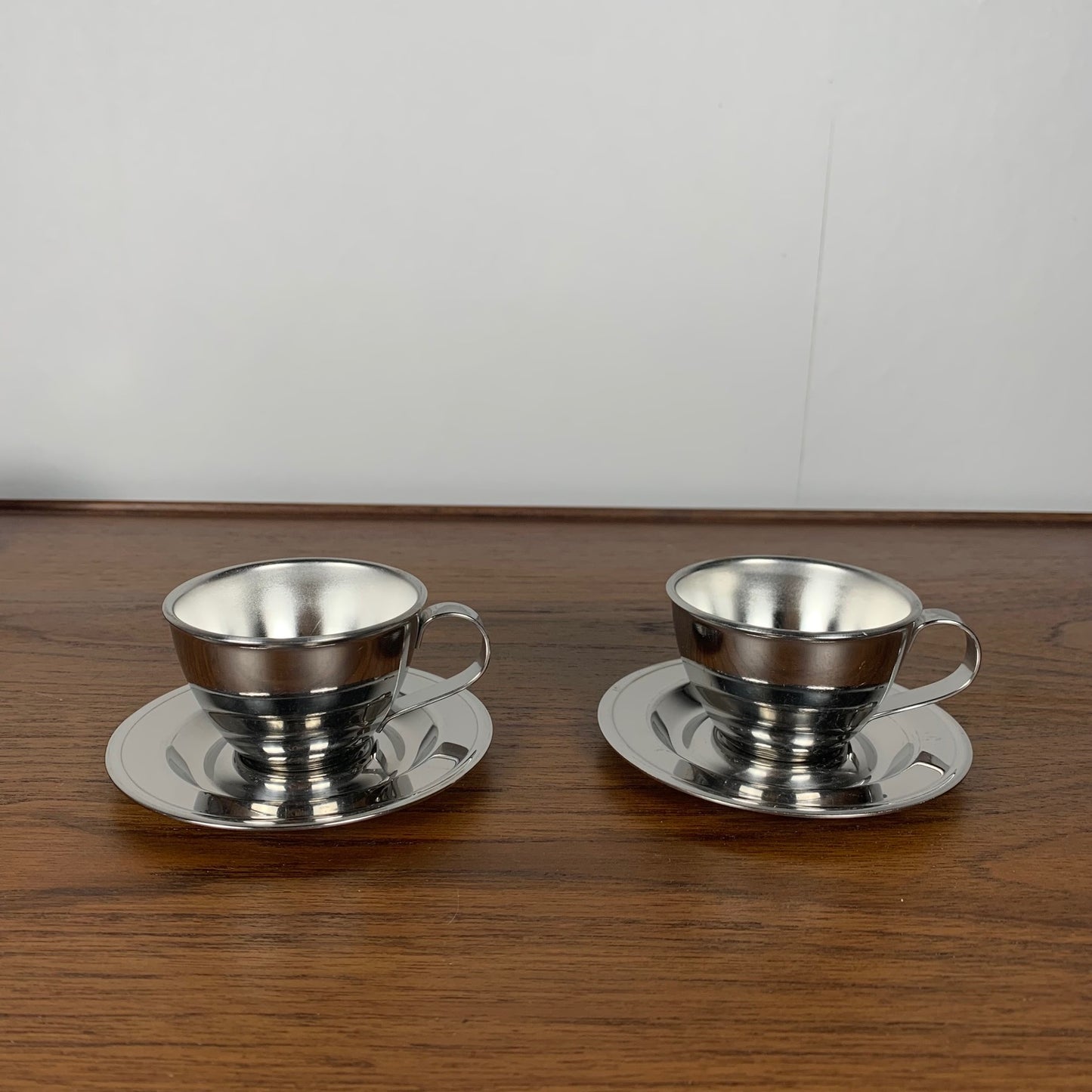 Lot de tasse à café vintage en inox , 1970
