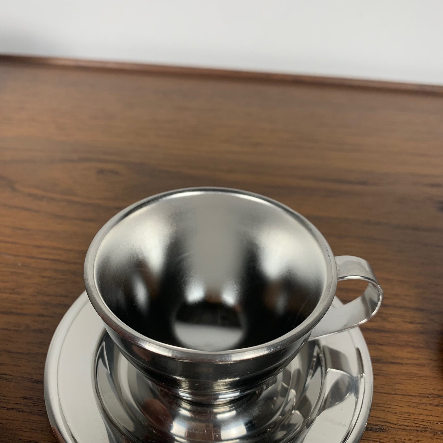 Lot de tasse à café vintage en inox , 1970
