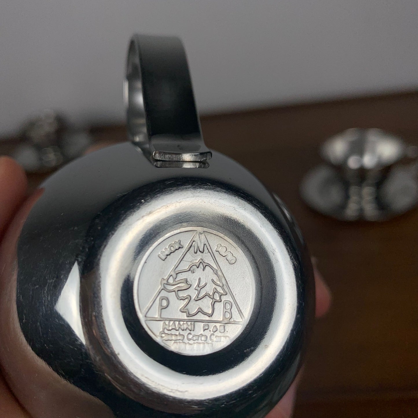 Lot de tasse à café vintage en inox , 1970