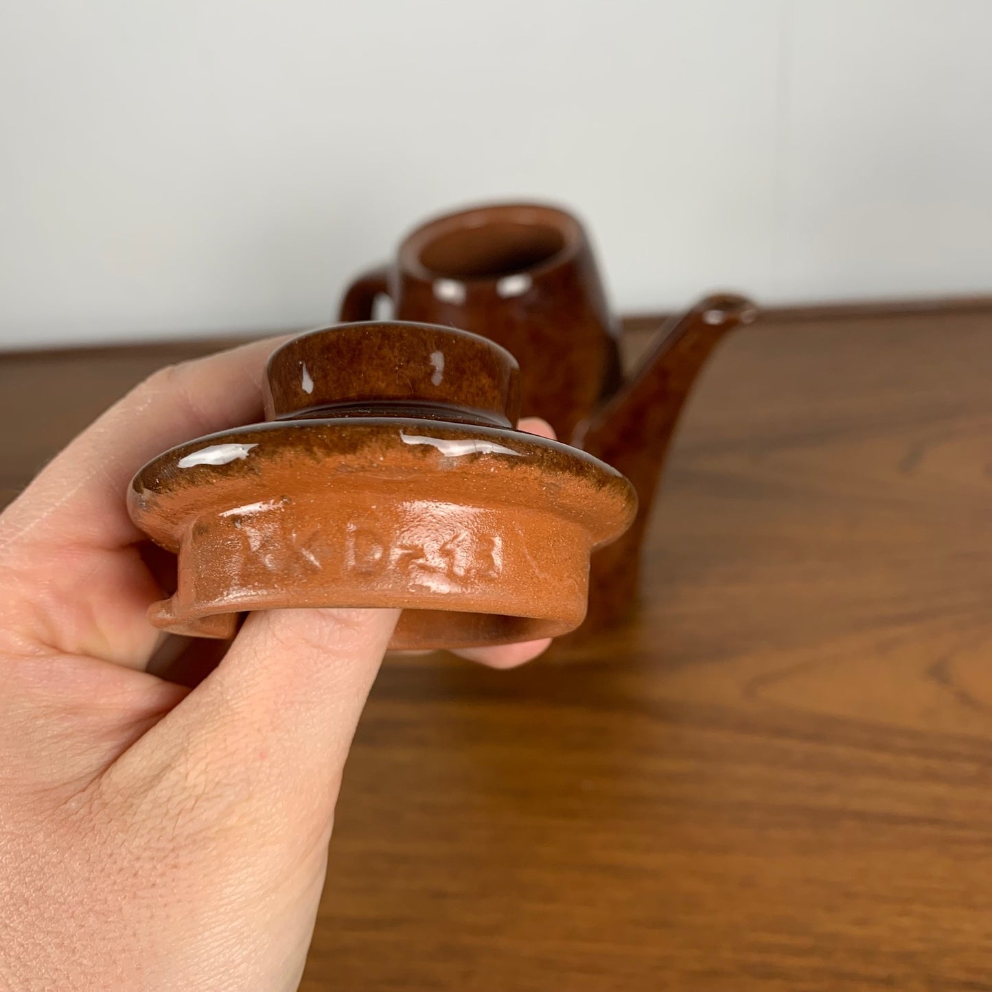 Théière - cafetière en céramique, finition "léopard - écaille ", 1960-70