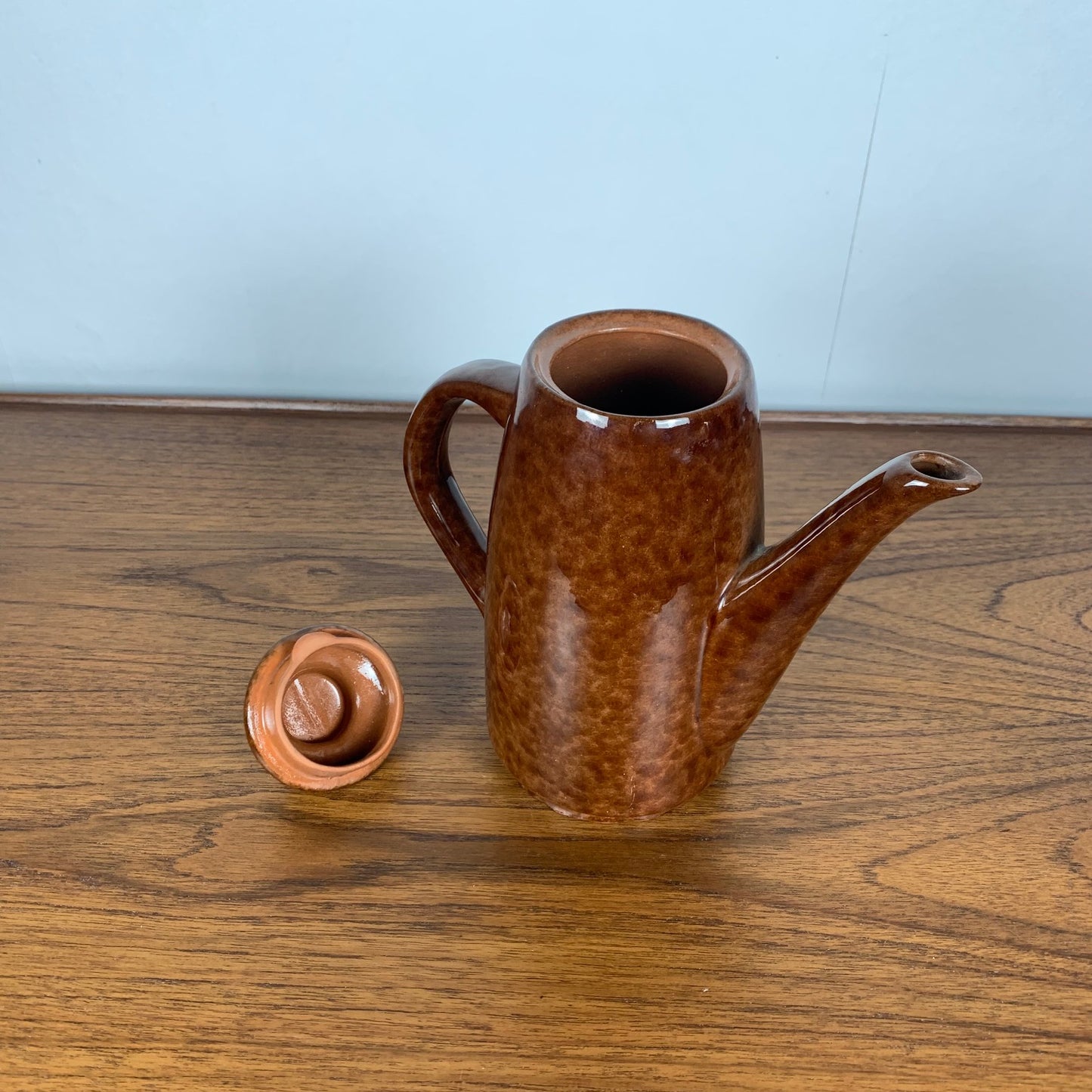 Théière - cafetière en céramique, finition "léopard - écaille ", 1960-70