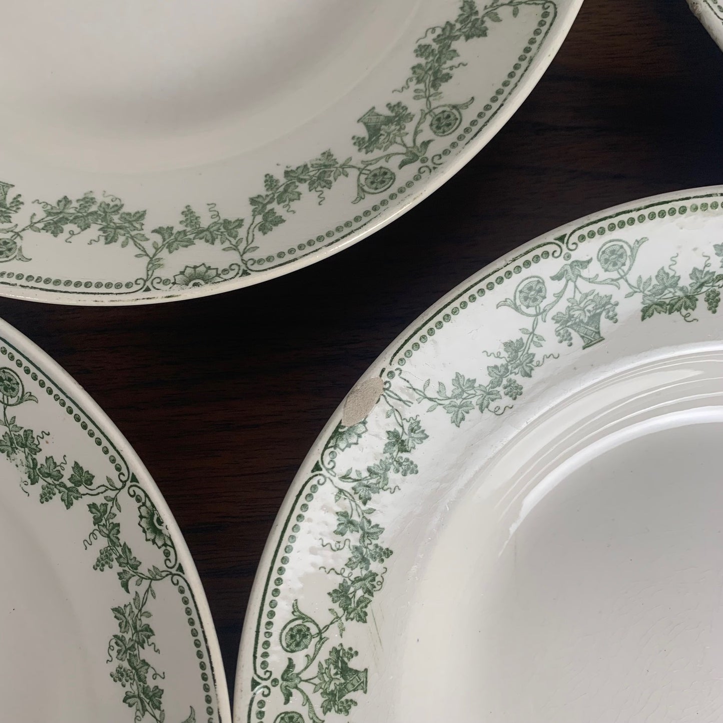 Lot de 6 assiettes creuses modèle "Champagne", Badonviller