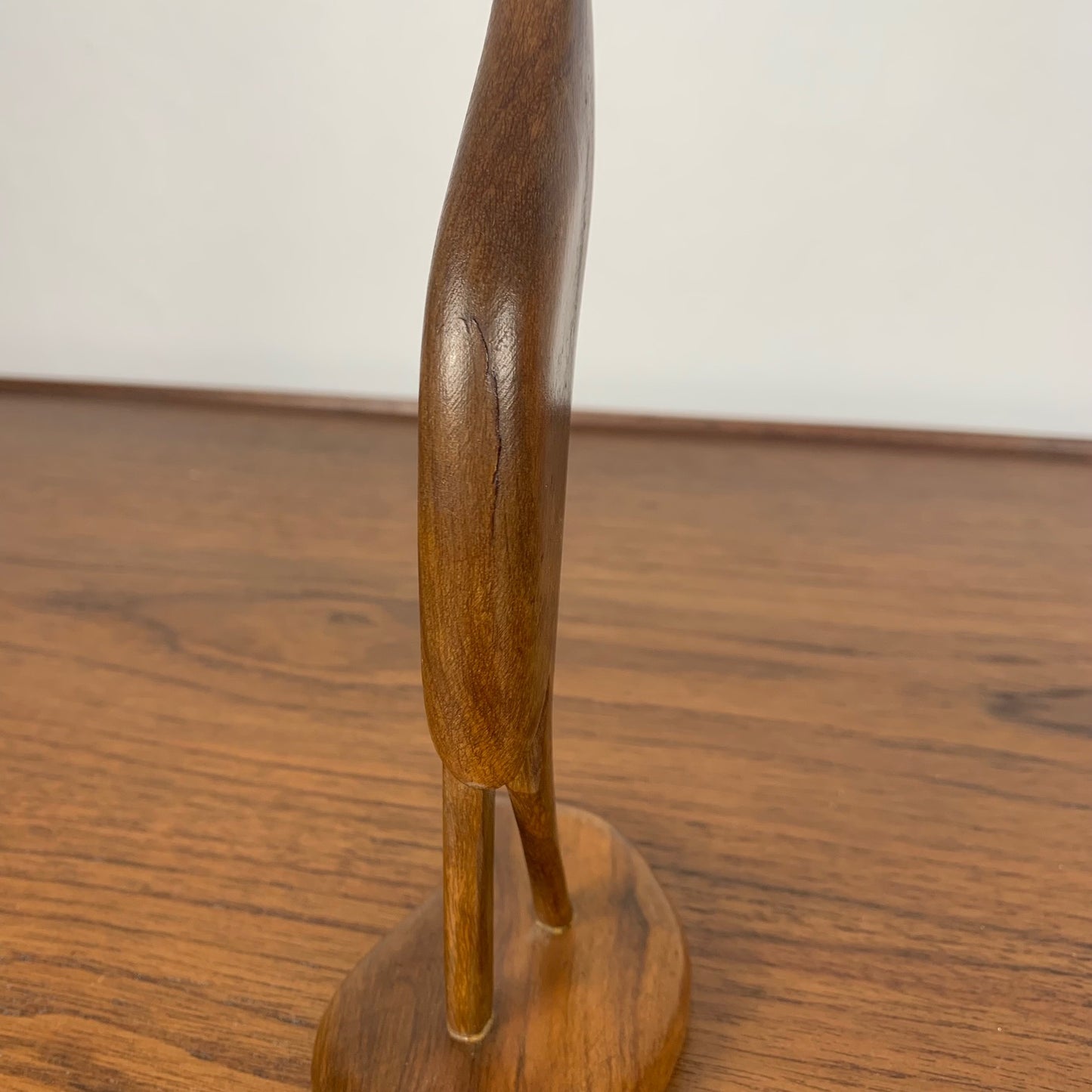 Statuette de Héron en Teck, midcentury modern