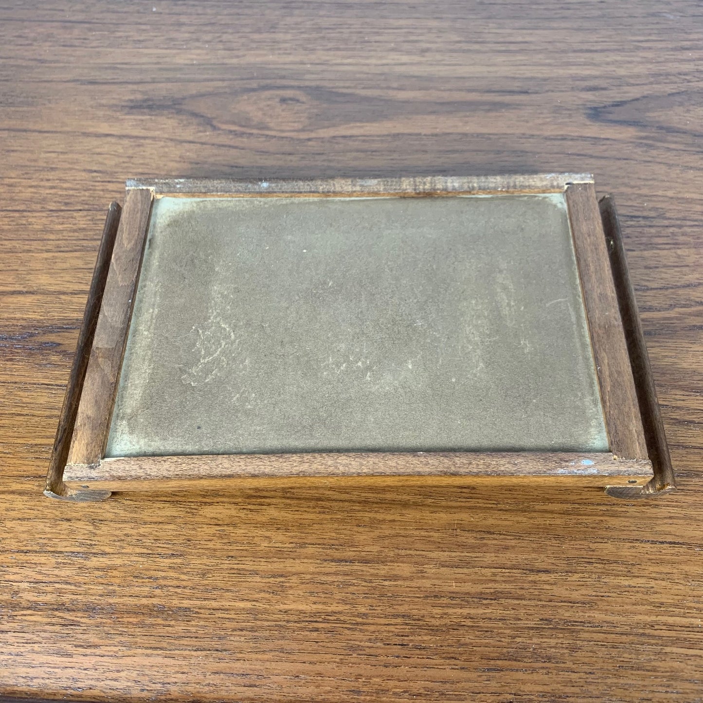 Small wooden tray and mirror, 1930-60