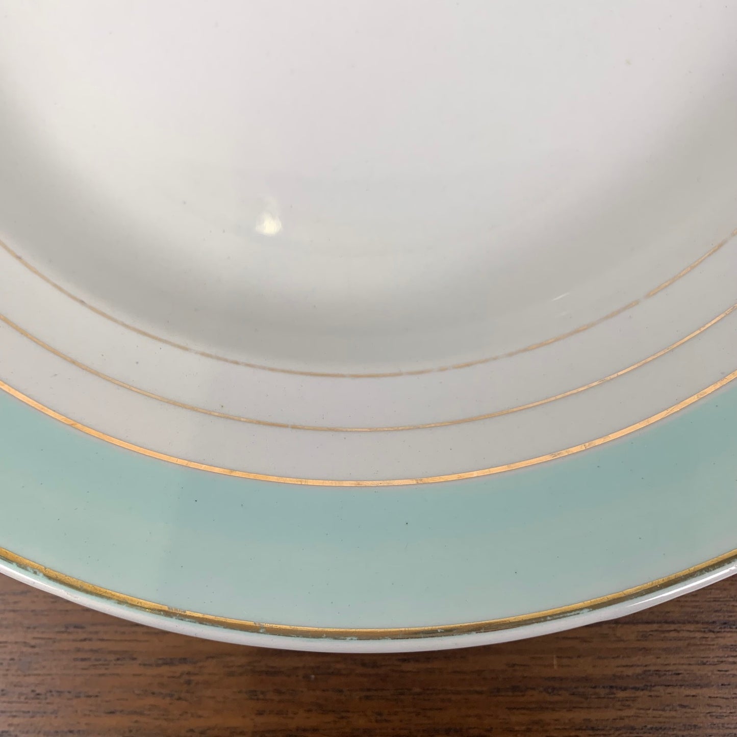 Round Lunéville dish, "Régence" model, water green, late 19th century