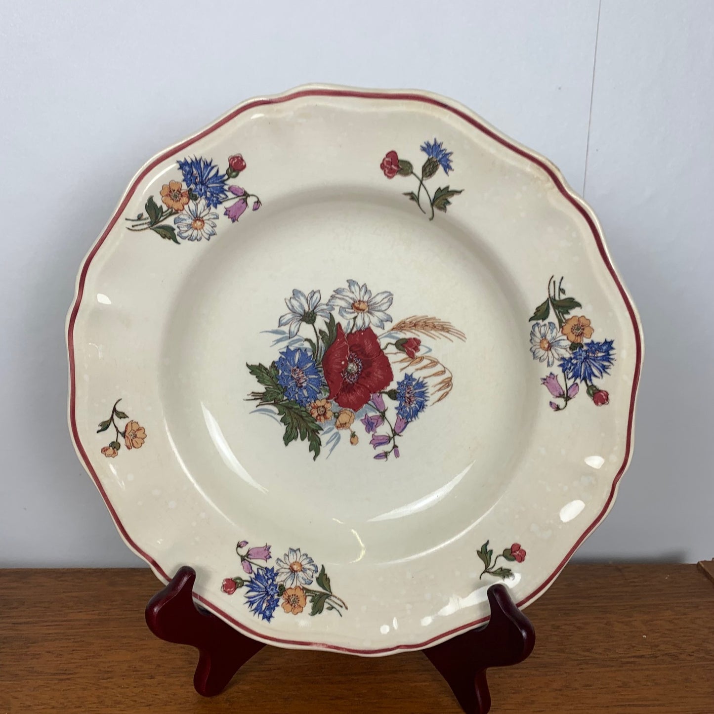 Set of 4 Sarreguemines soup plates, "Agreste" model, 1920/50