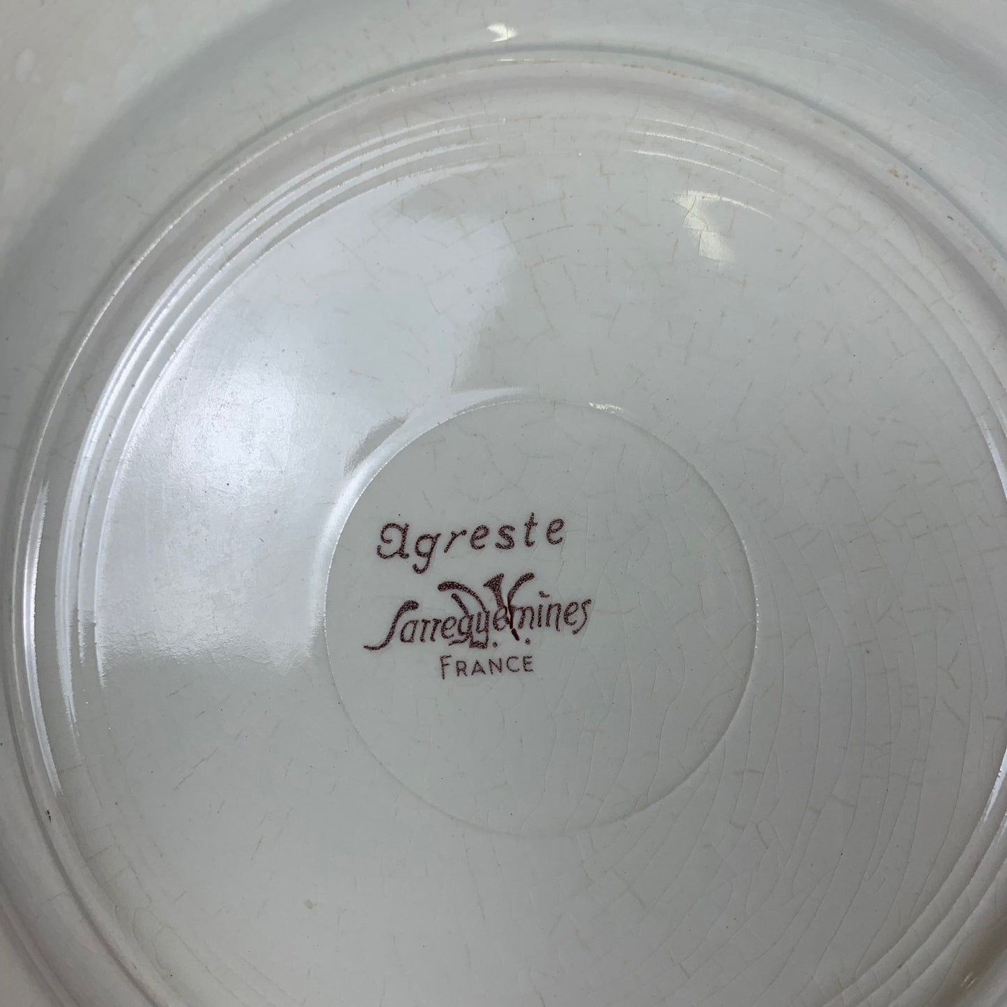 Set of 4 Sarreguemines soup plates, "Agreste" model, 1920/50