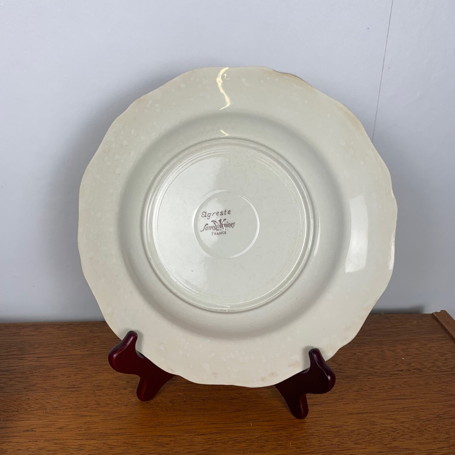 Set of 4 Sarreguemines soup plates, "Agreste" model, 1920/50