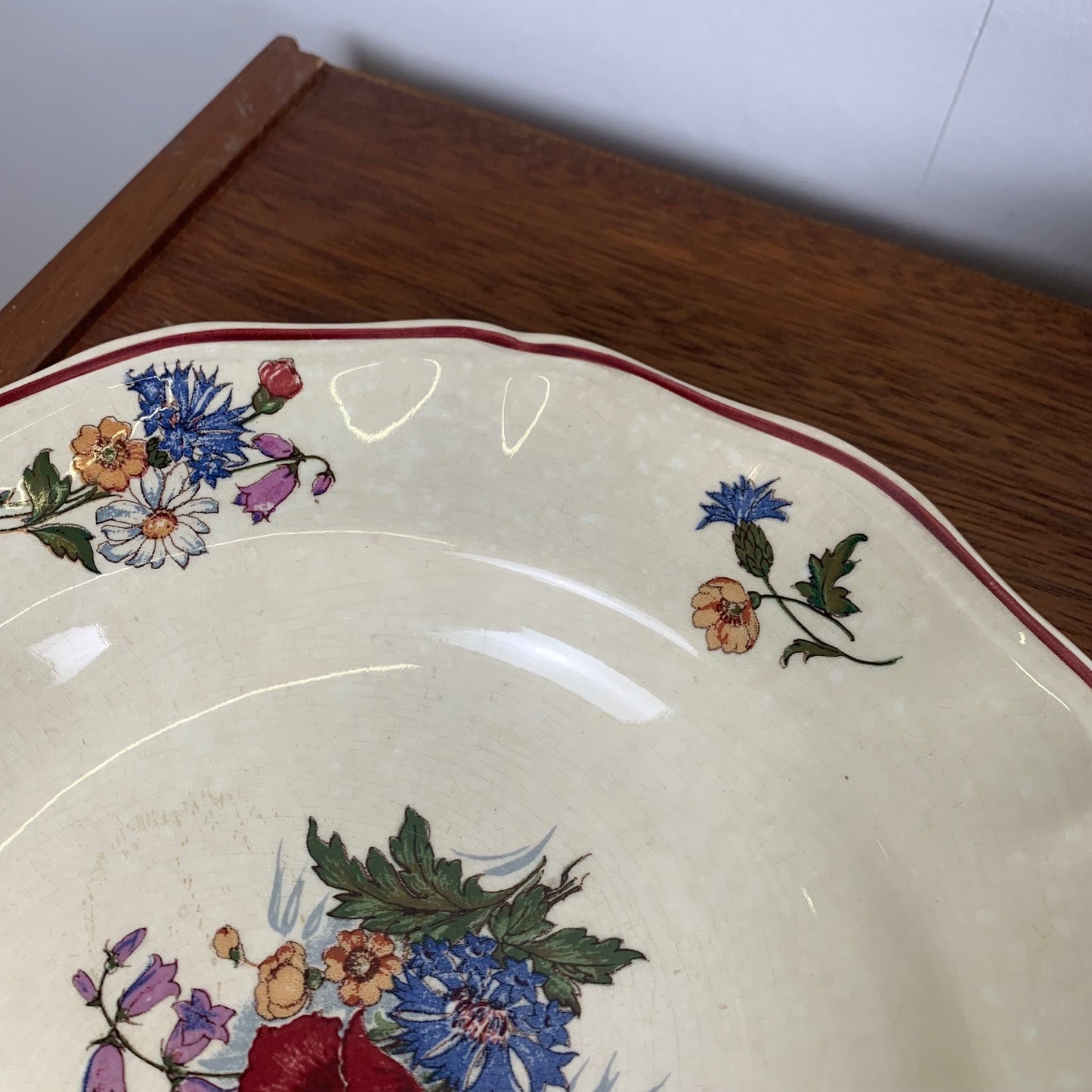 Set of 4 Sarreguemines soup plates, "Agreste" model, 1920/50