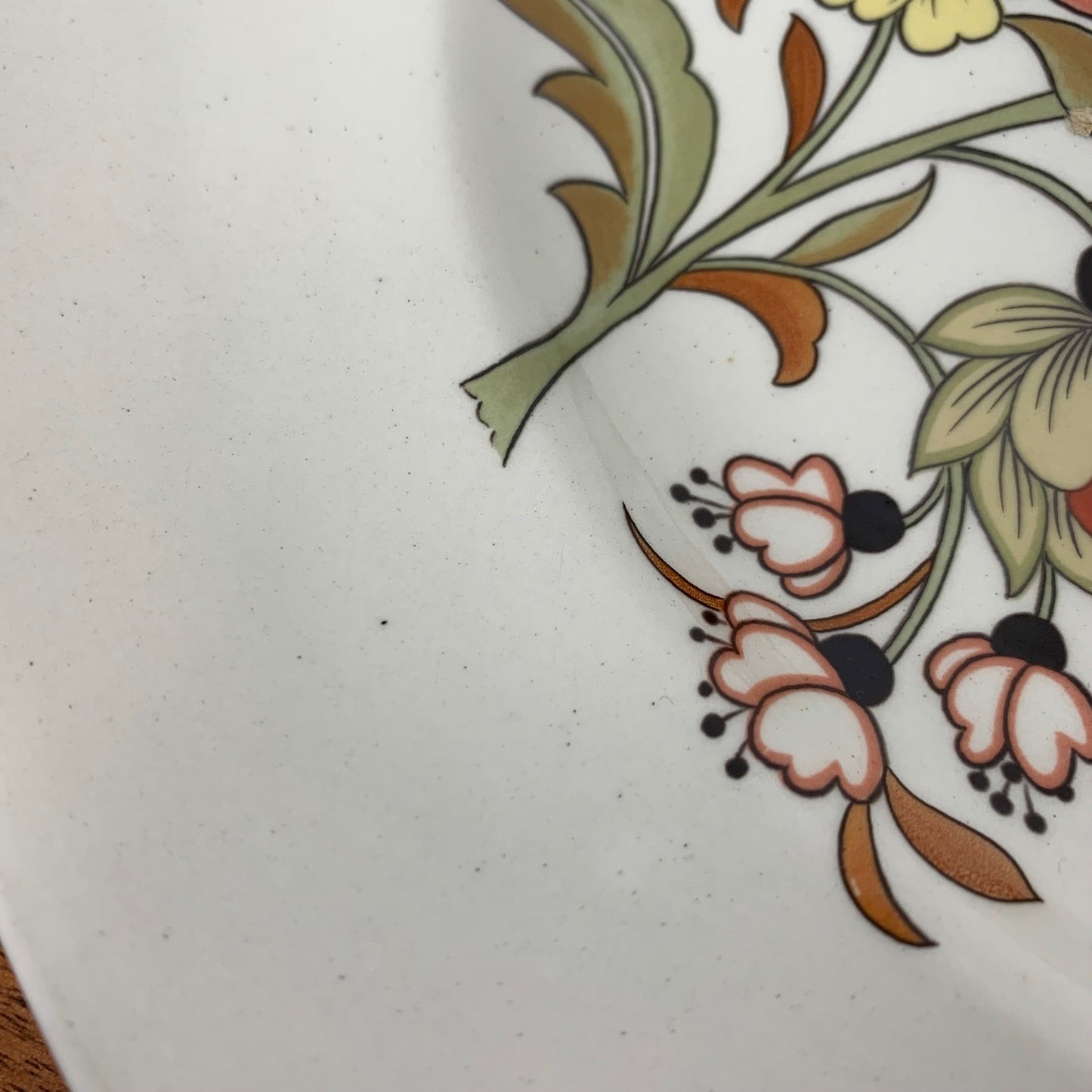 Very large Staffordshire ironstone platter, Burleigh, floral pattern, 1970