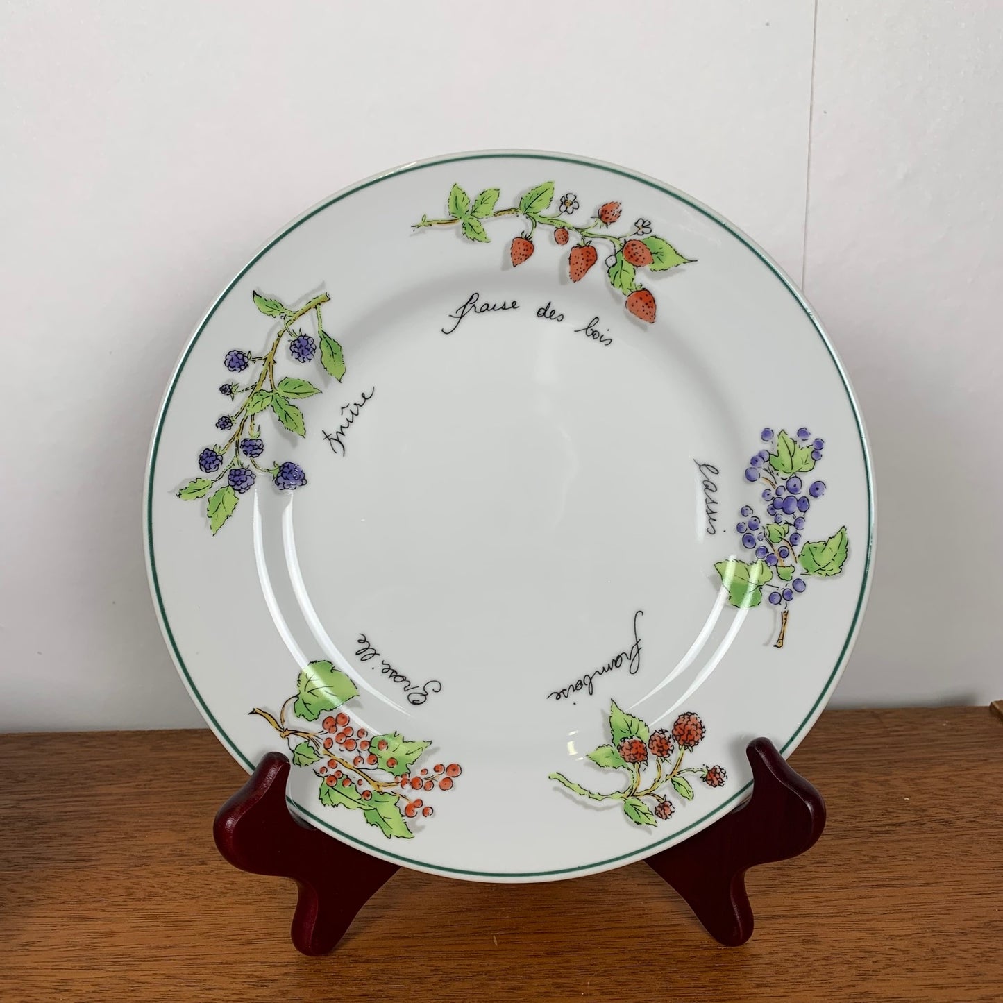 Set of 6 porcelain "fruit" dessert plates