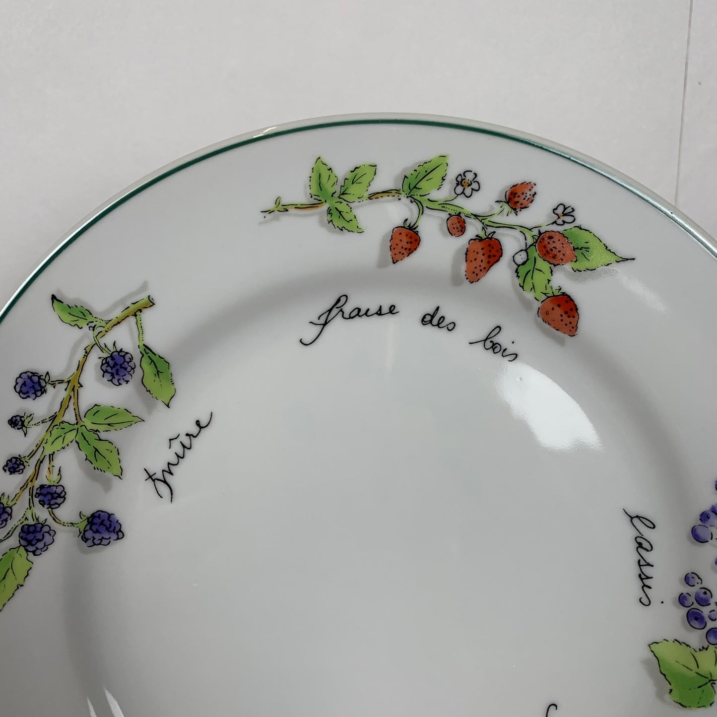 Set of 6 porcelain "fruit" dessert plates