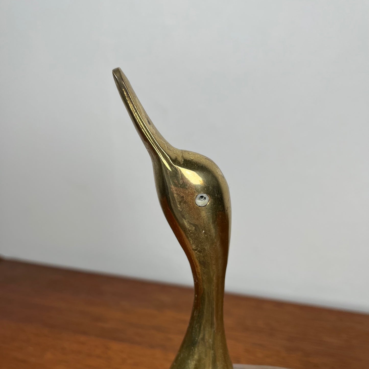 Midcentury modern wooden and brass duck statuette, 1960/70