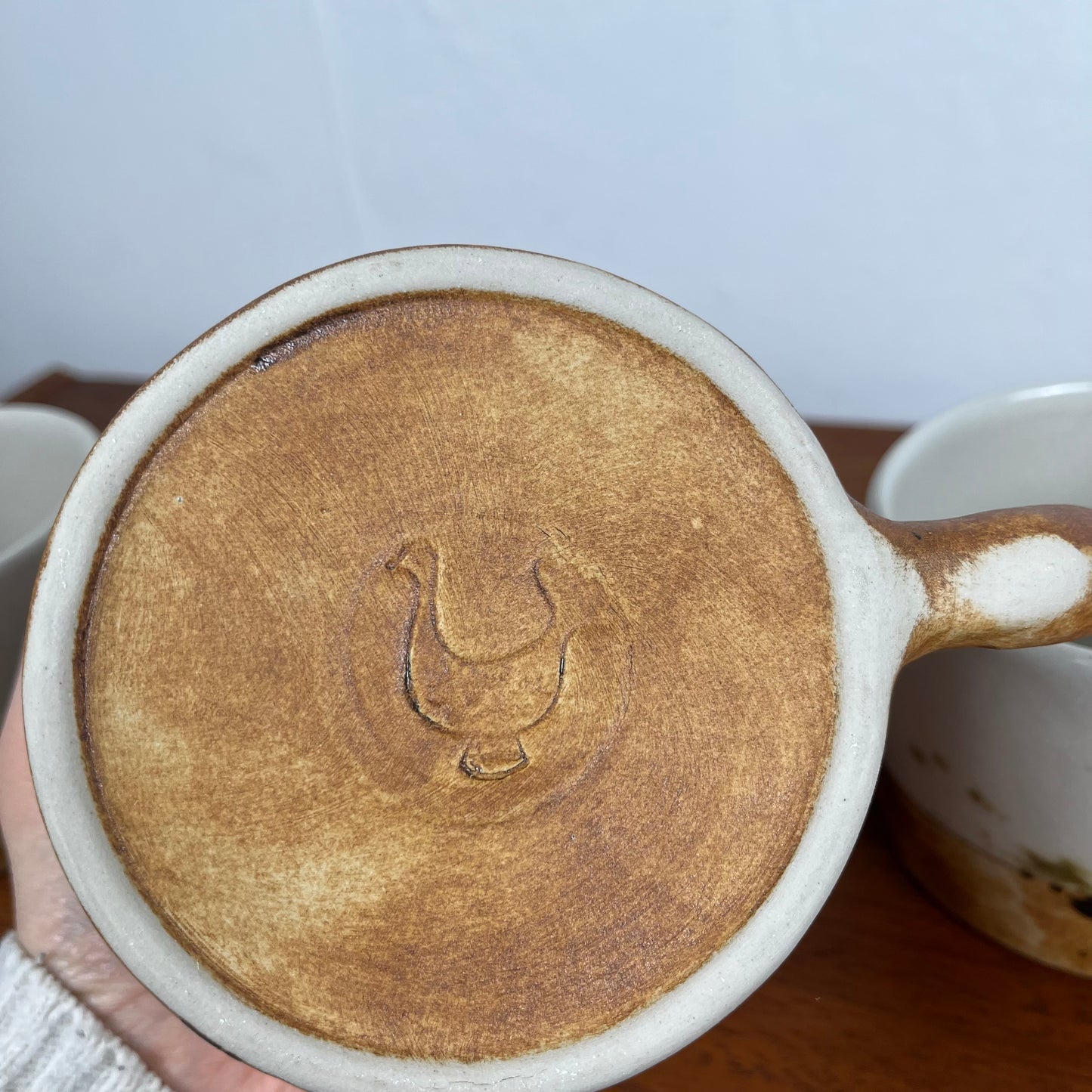 Set of 4 large cups "La Colombe", 1950/60