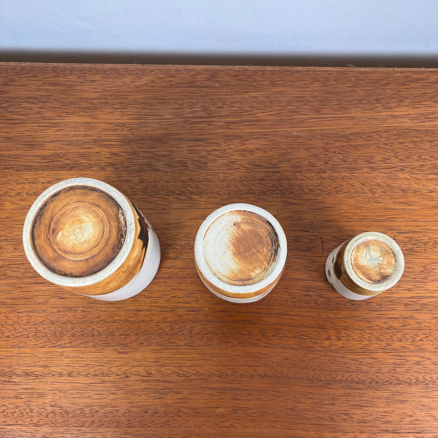 Set of 3 "La Colombe" containers, 1950/60