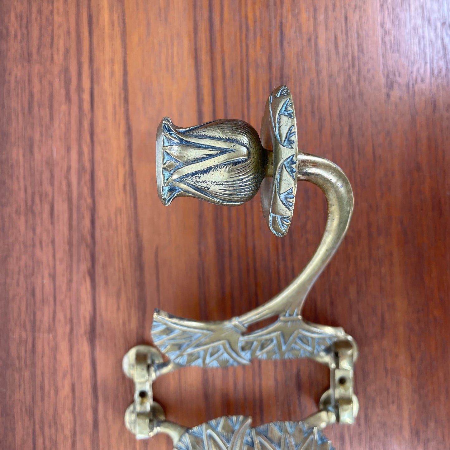 Antique brass wall candle holder β Art Deco double arm wall light