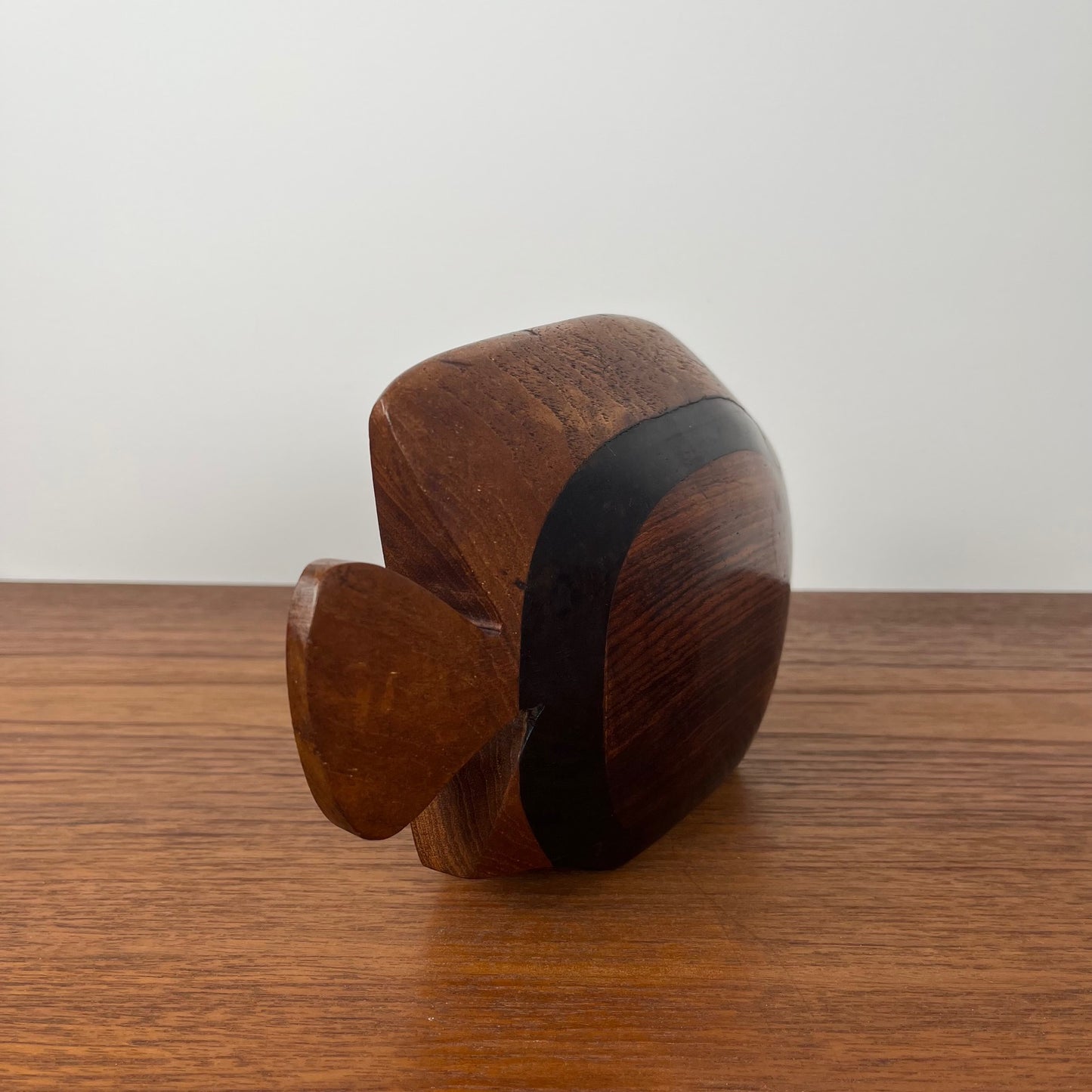 Exotic wood fish statue, midcentury modern