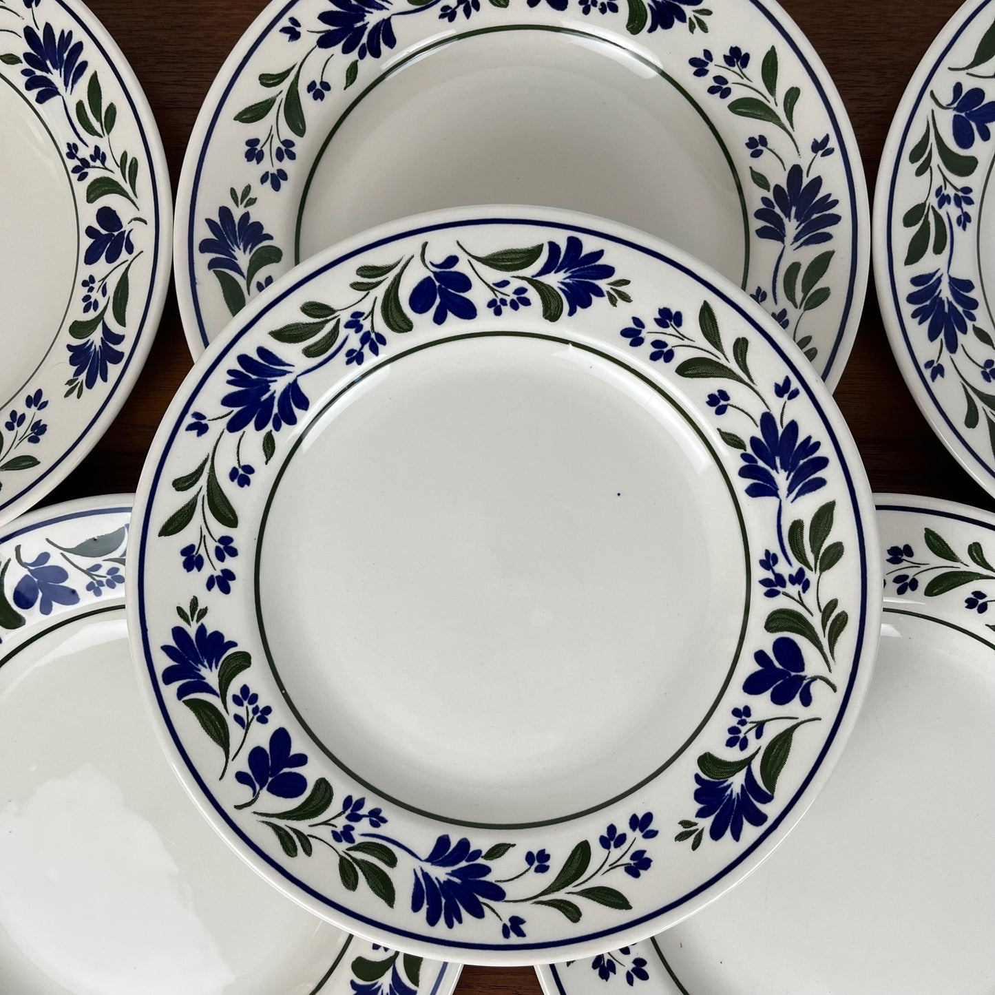 Set de 6 assiettes à dessert Churchill England ,motif fleur, 1970