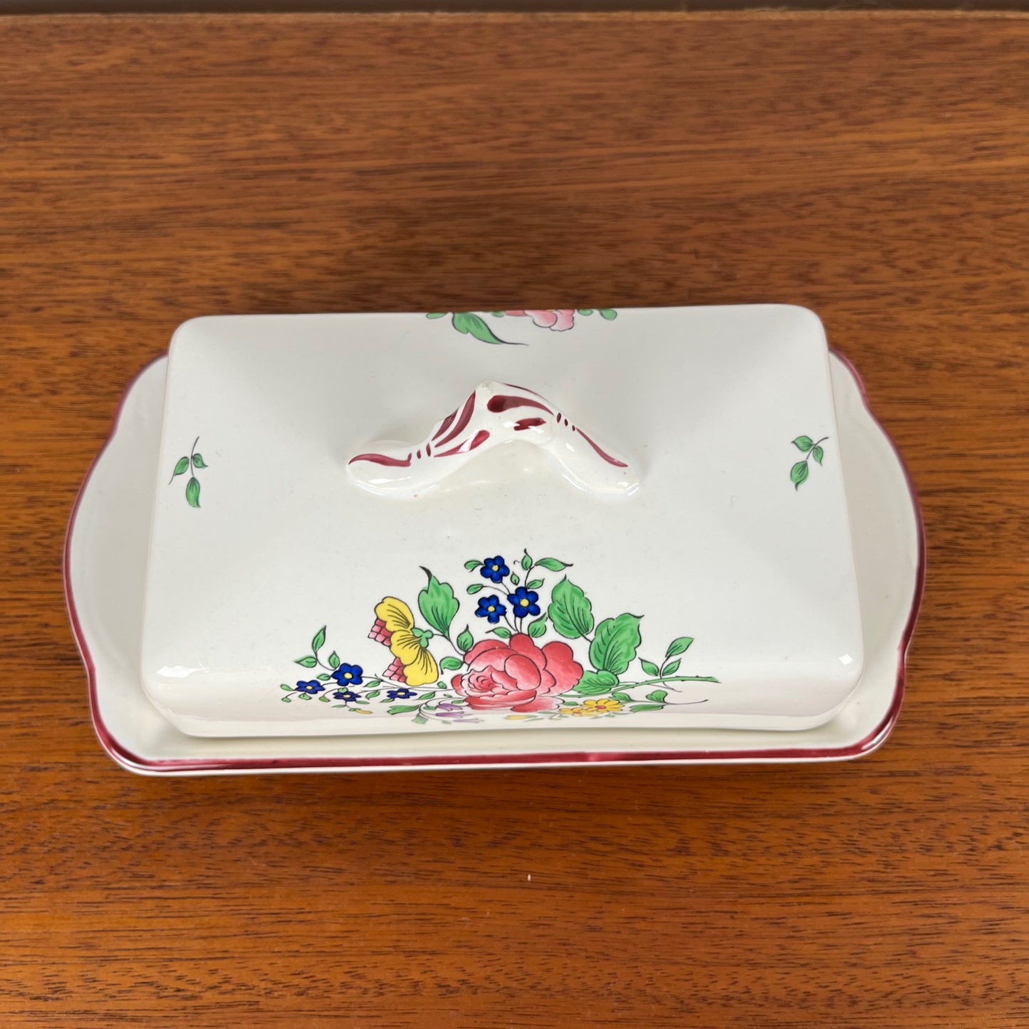 KG Luneville butter dish, Réverbère model, 1950, earthenware