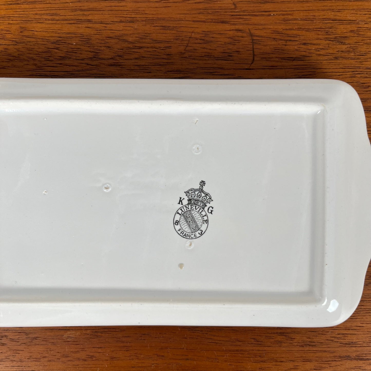 KG Luneville butter dish, Réverbère model, 1950, earthenware